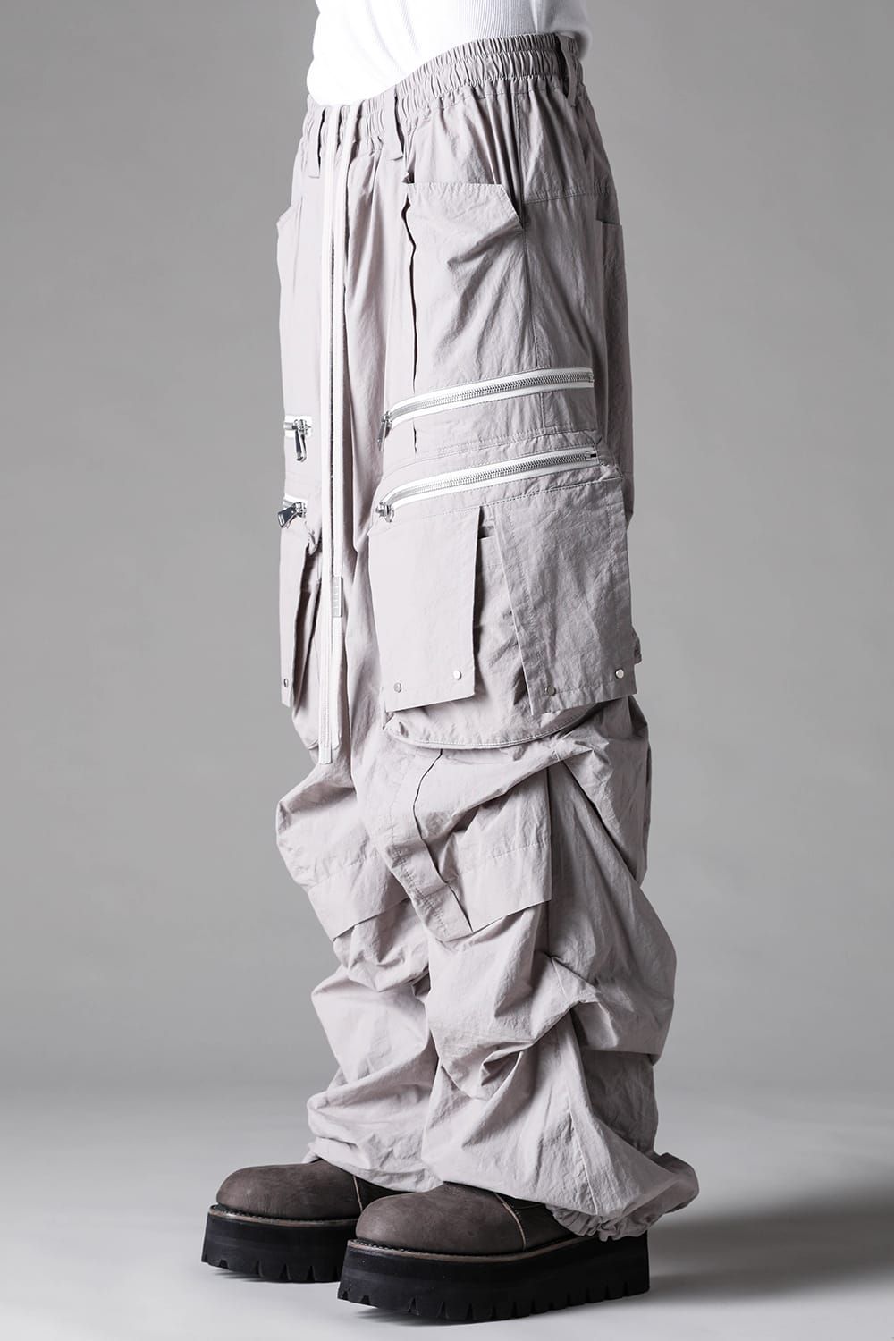 《2027SS先行予約》Cargo Tuck Wide Pants "Black / L.Grey" / カーゴタックワイドパンツ"ブラック/ライトグレー"