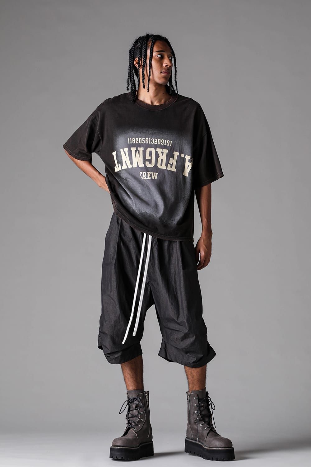 《2027SS先行予約》Cotton Nylon Side Gather Shorts"Black" / コットンナイロンサイドギャザーショーツ"ブラック"