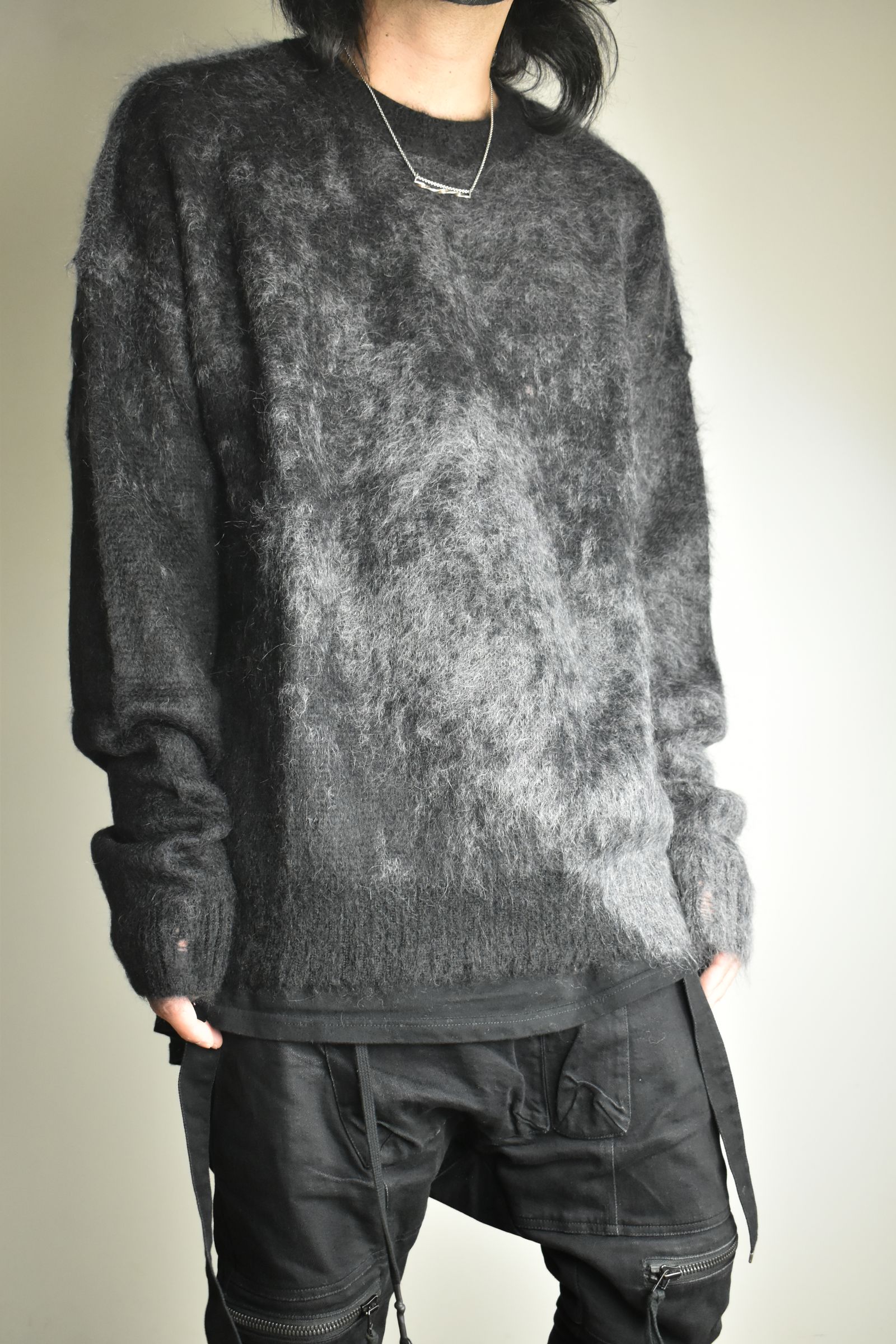 Gradation Mohair Knit Pullover"Black" / グラデーションモヘアニットプルオーバー"ブラック"