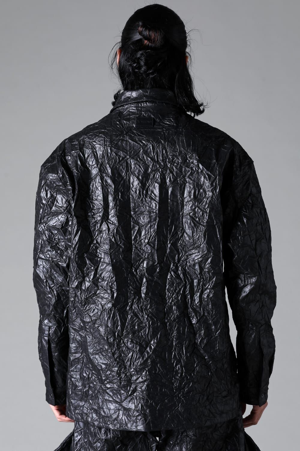 Washer Synthetic Leather Shirts"Black" / ワッシャーシンセティックレザーシャツ"ブラック"