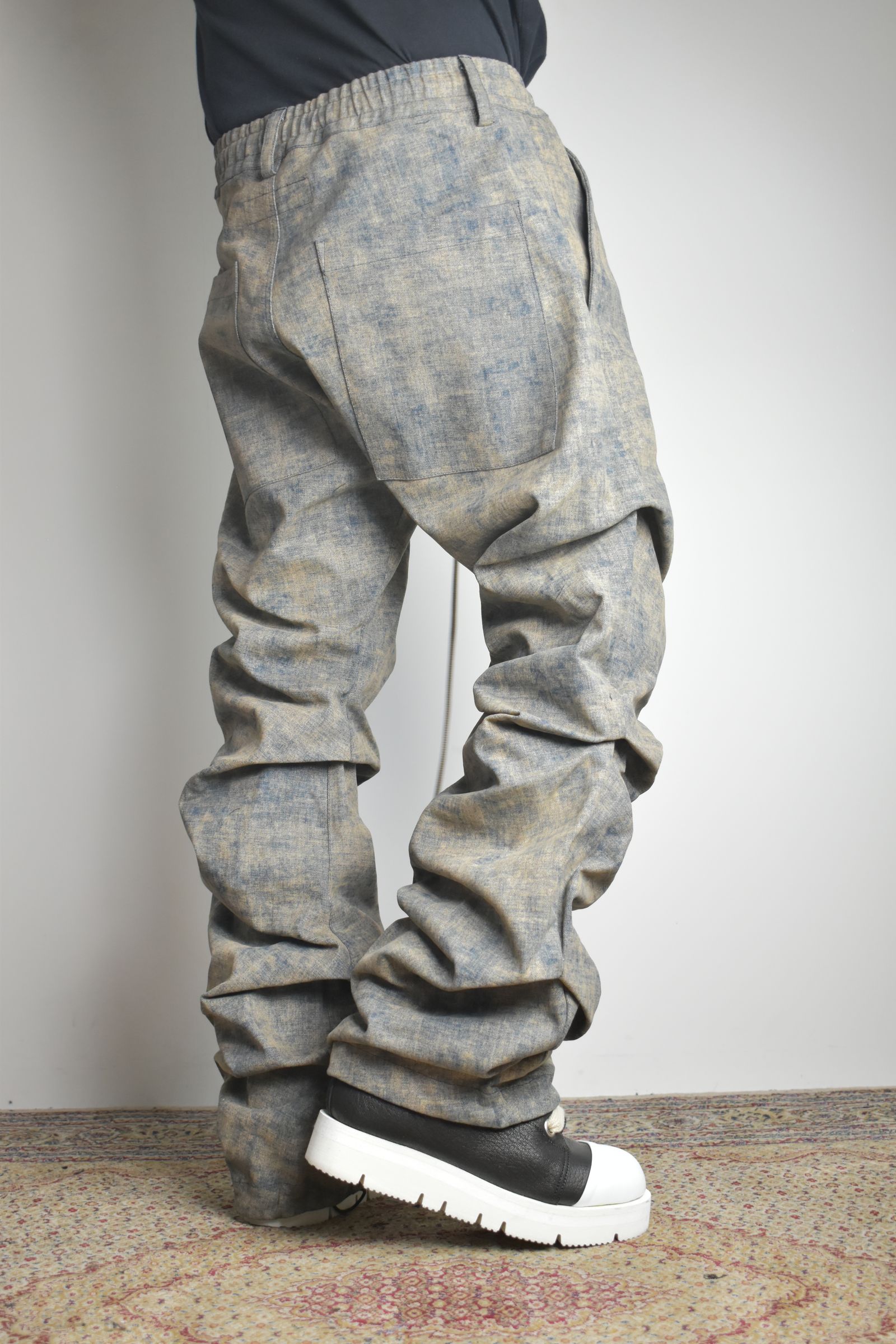 Blended Shades Denim Tuck Bootscut Pants"Steel Blue"/ ブレンデッドシェイドデニムタックブーツカットパンツ"スティールブルー"