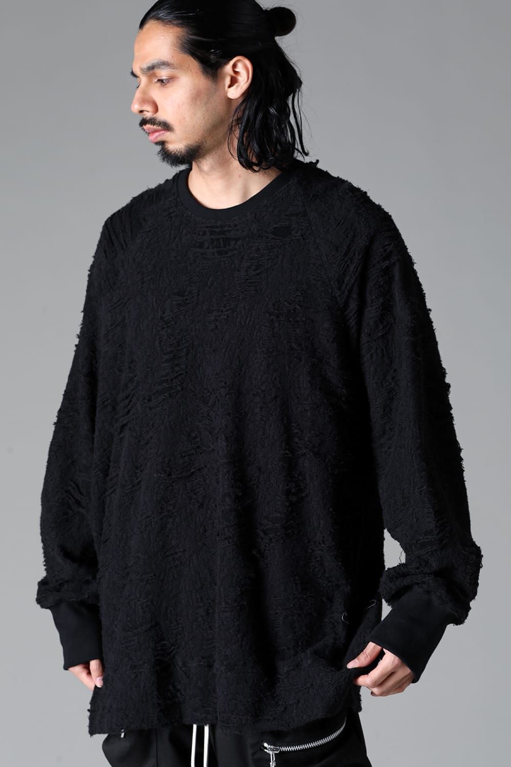 《2025AW先行予約》Damage Pile Dolman Top"Black" / ダメージパイル ドルマントップ"ブラック"