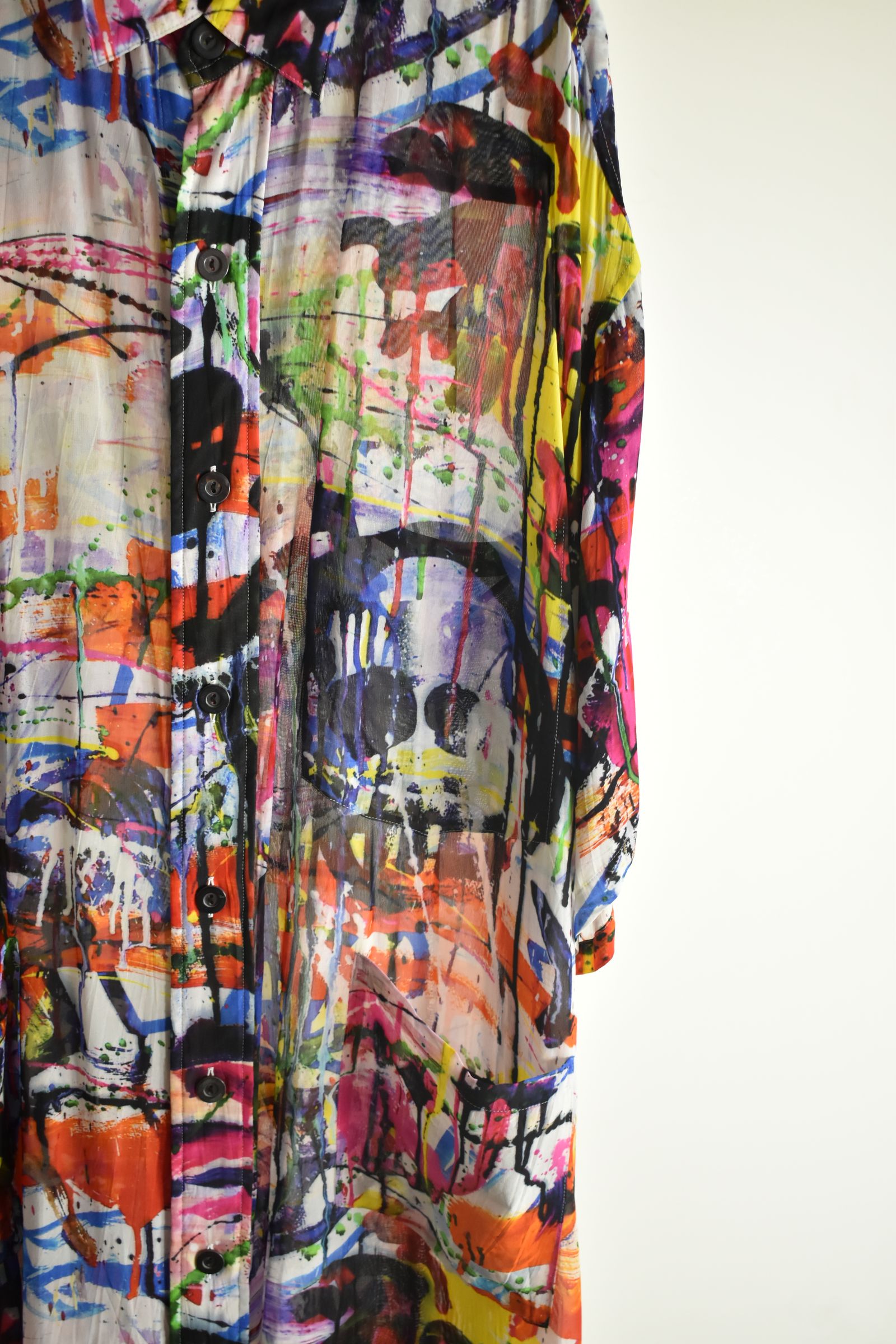 Rayon Chiffon Inkjet Print Short-Sleeved Big Shirt&Dress"Color Print" / レーヨンシフォンインクジェットプリント半袖ビッグシャツ / ワンピース"カラープリント"