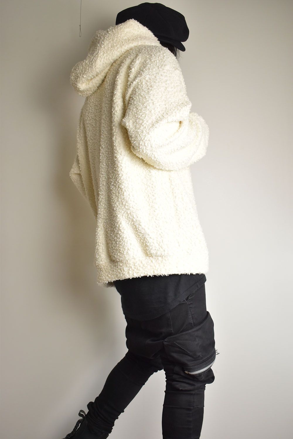 Wool Cotton Boa Hoodie Pullover"White" /  ウールコットンボアフーディプルオーバー"ホワイト"