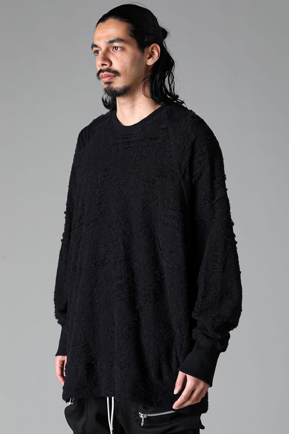 《2025AW先行予約》Damage Pile Dolman Top"Black" / ダメージパイル ドルマントップ"ブラック"