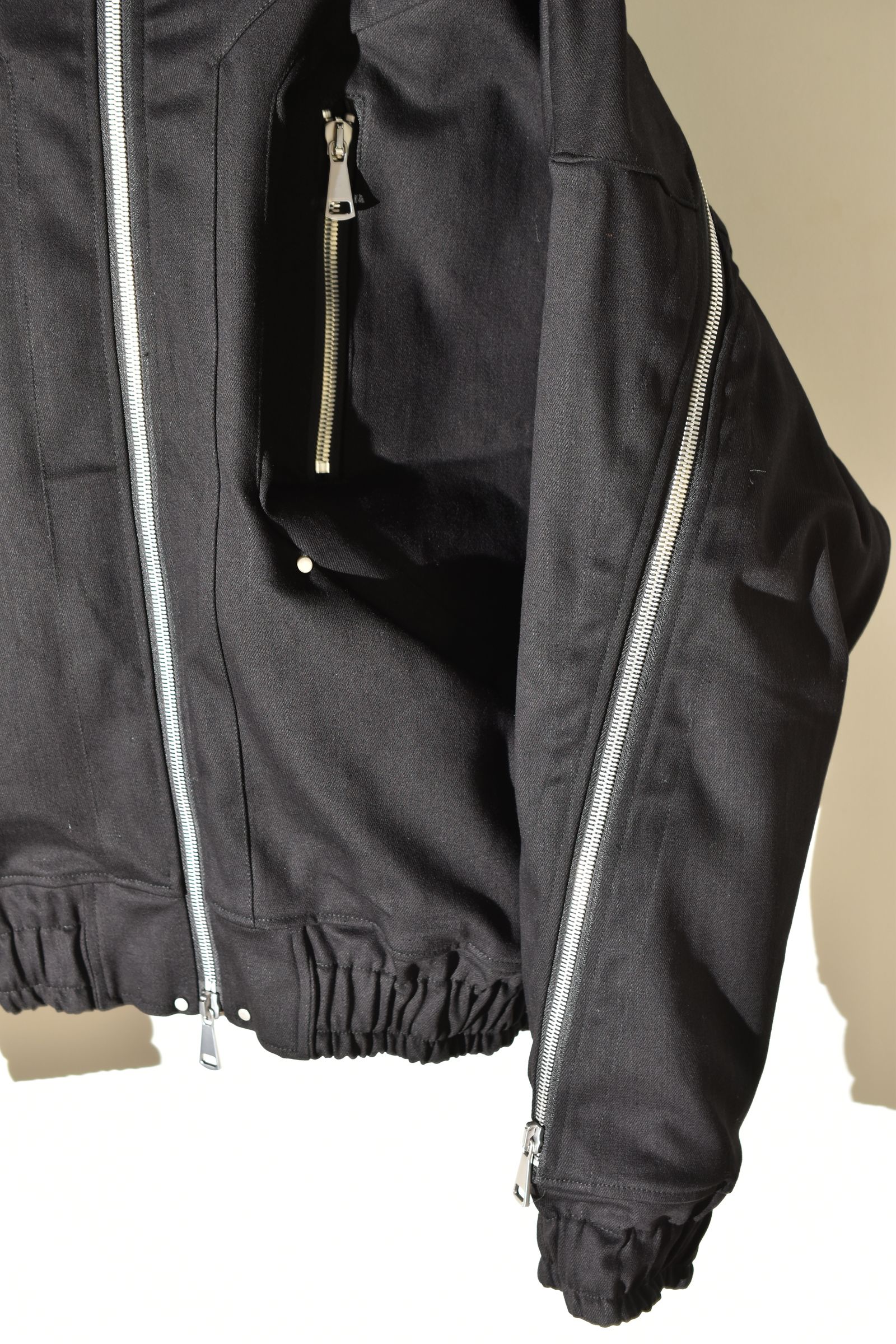 Denim Zip Hoodie Blouson"Black" / デニムジップフーディブルゾン"ブラック"