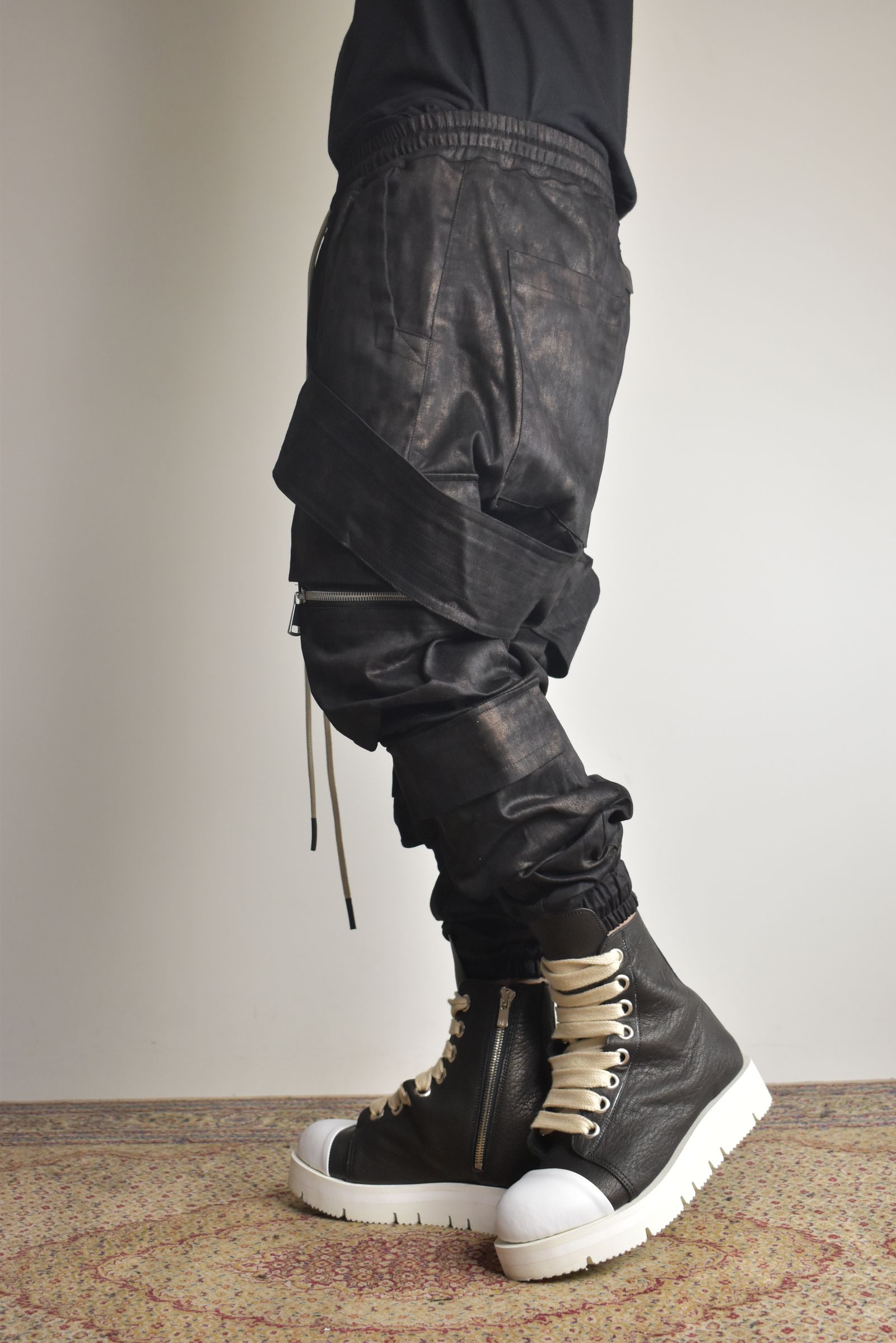Metal Steam Camouflage Belt Cargo Jogger"Black × Brown" / メタルスチームカモフラージュ ベルトカーゴジョガー"ブラック×ブラウン"