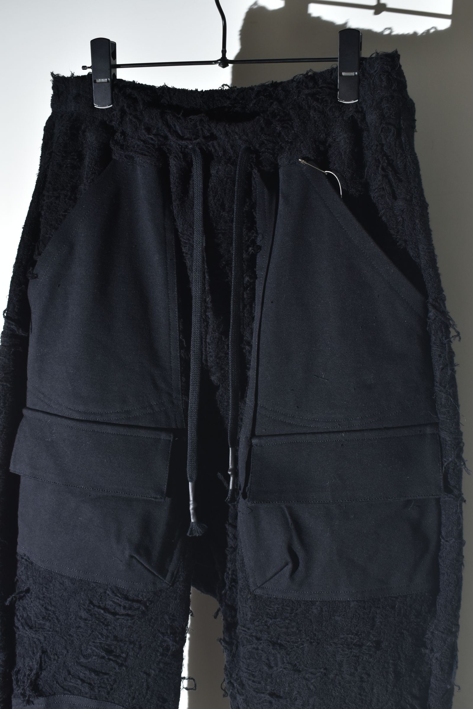 Damage Pile Combination Wide Jogger Pants"Black" / ダメージパイルコンビネーションワイドジョガーパンツ"ブラック"