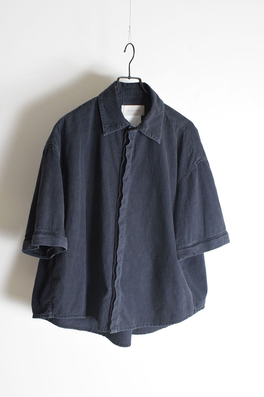 Detachable Sleeve Hook Cuff Shirt"Black Washed" / デタッチャブルスリーブホックカフスシャツ"ブラックウォッシュド"