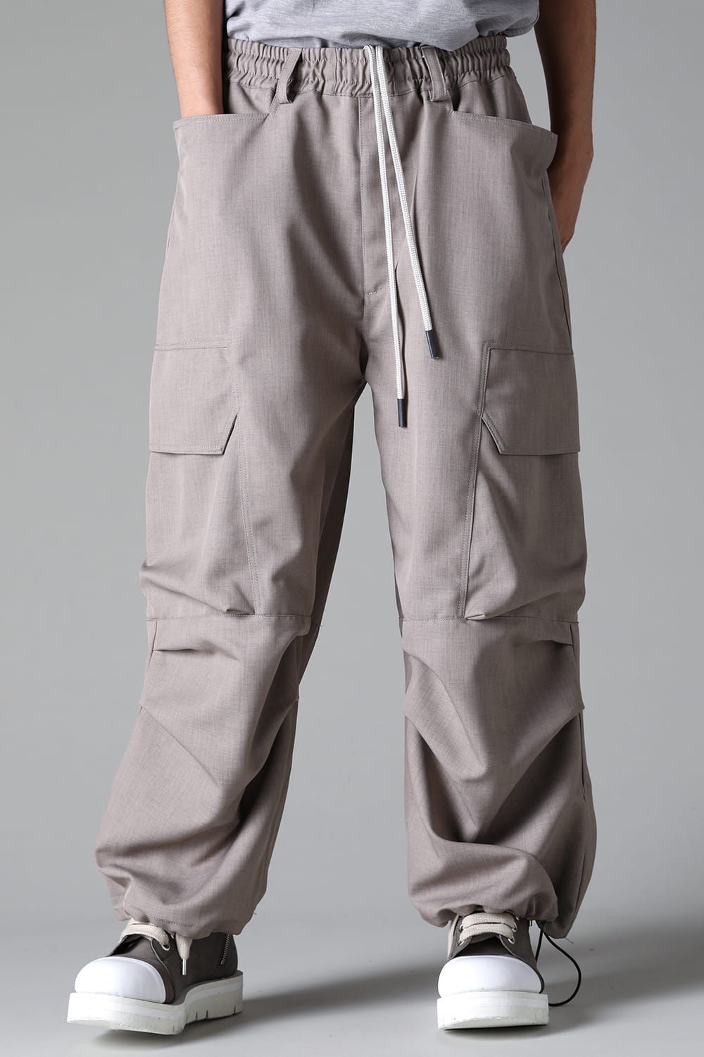 《2025AW先行予約》Cargo Wide Pants"Black / Grey" / カーゴワイドパンツ"ブラック/グレー"