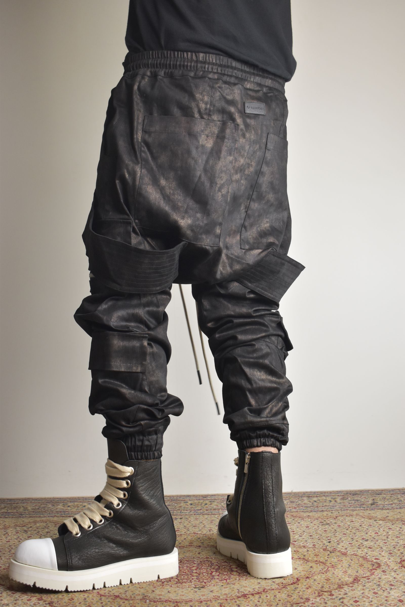 Metal Steam Camouflage Belt Cargo Jogger"Black × Brown" / メタルスチームカモフラージュ ベルトカーゴジョガー"ブラック×ブラウン"