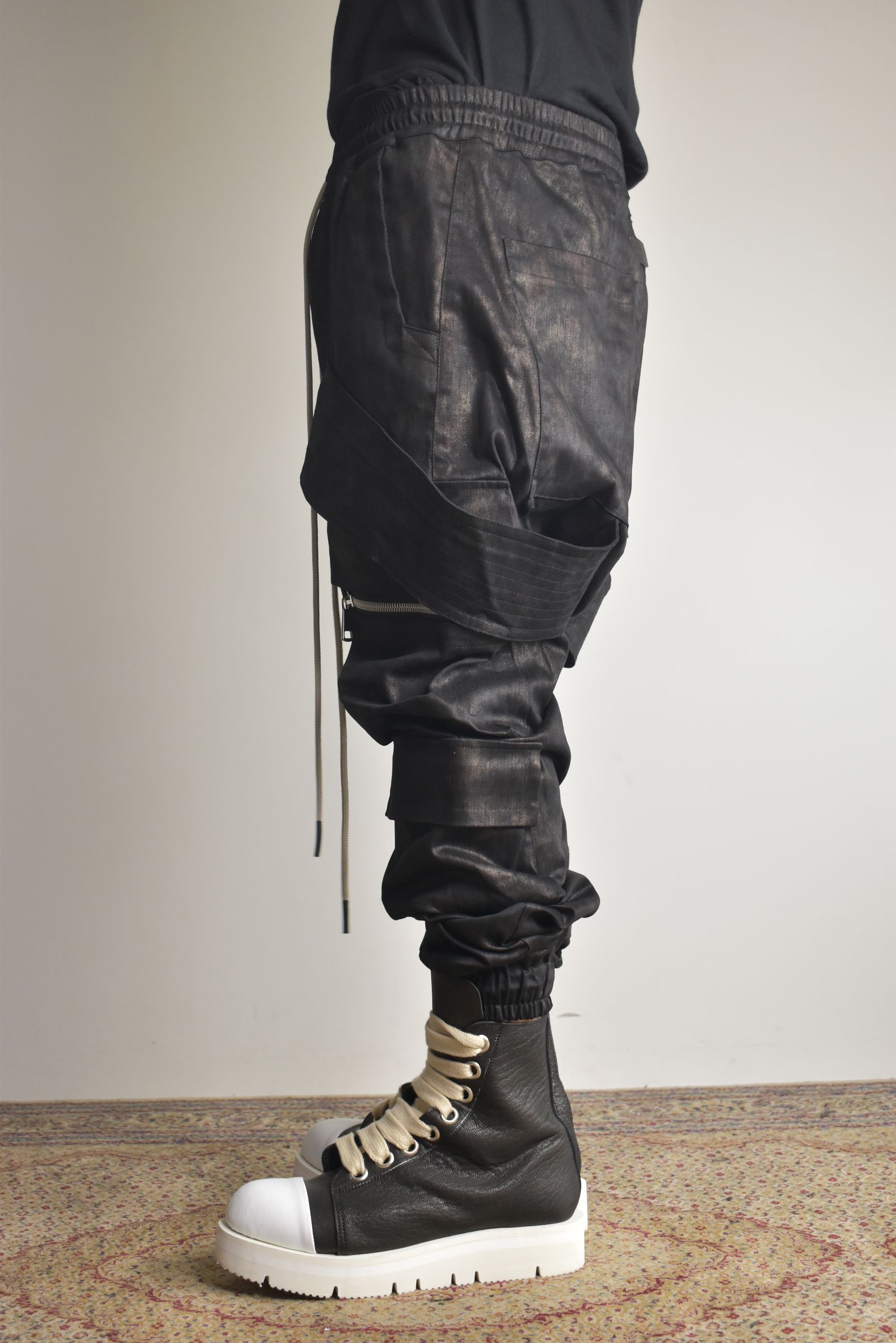 Metal Steam Camouflage Belt Cargo Jogger"Black × Brown" / メタルスチームカモフラージュ ベルトカーゴジョガー"ブラック×ブラウン"