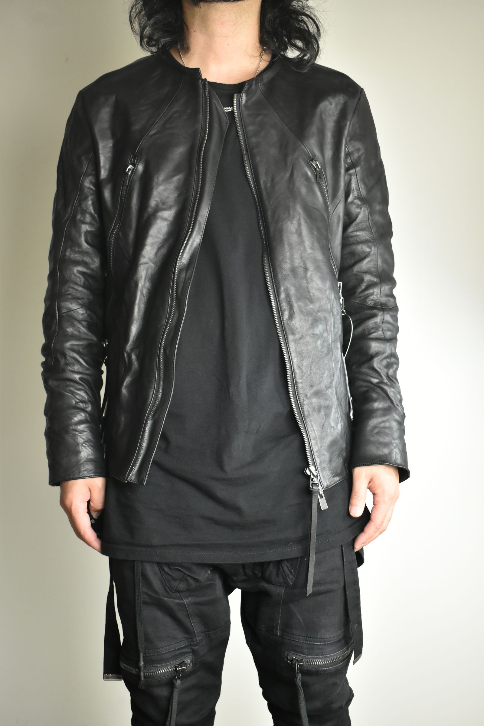Horse Leather Collar Detachable Jacket"Black" / ホースレザーカラーデタッチャブルジャケット"ブラック"