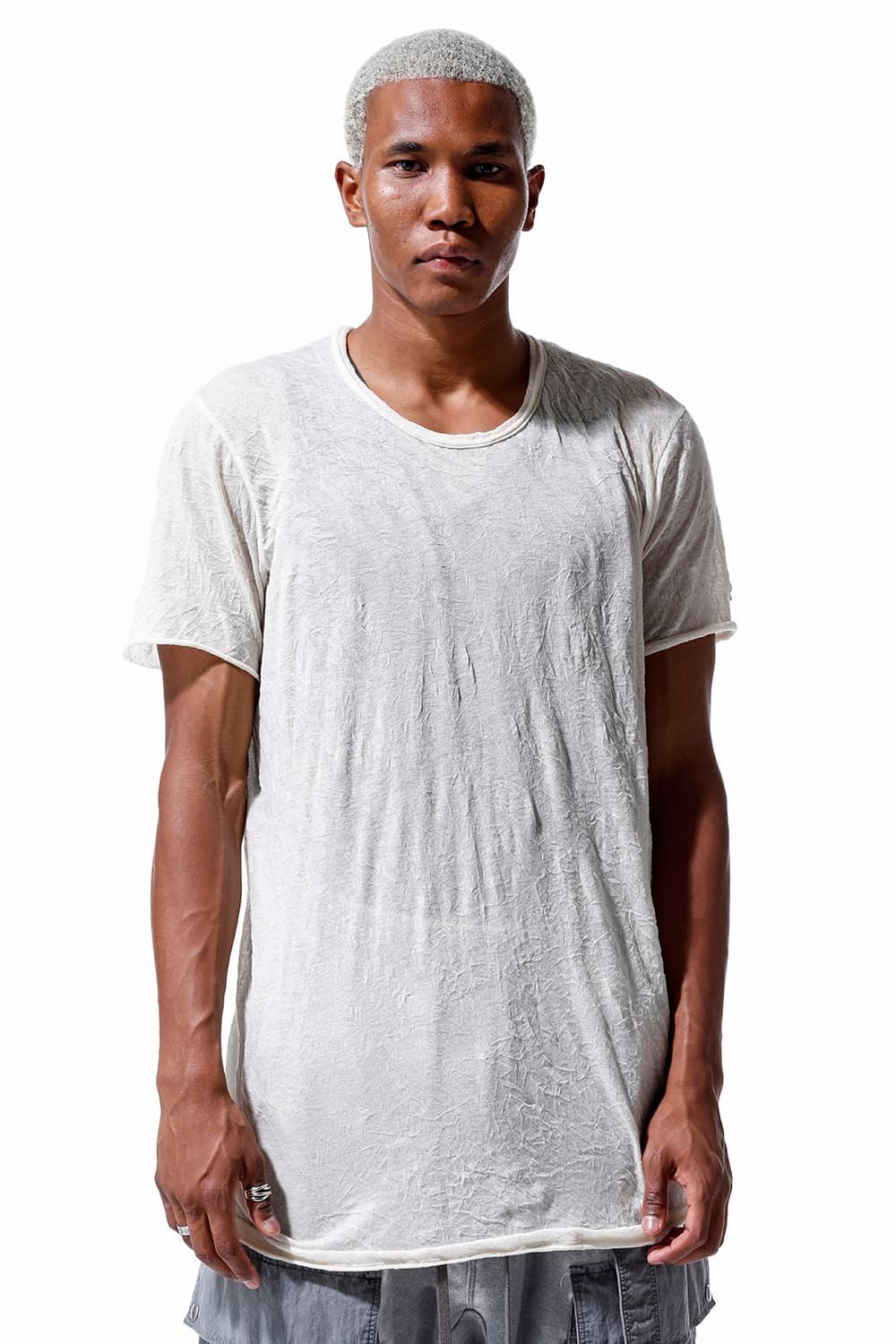 《2026SS先行予約》Gauze Washer Crew Neck Tee "Black/White/Ivory/Beige/Grey"/ガーゼワッシャークルーネックTee"ブラック/ホワイト/アイボリー/ベージュ/グレー"