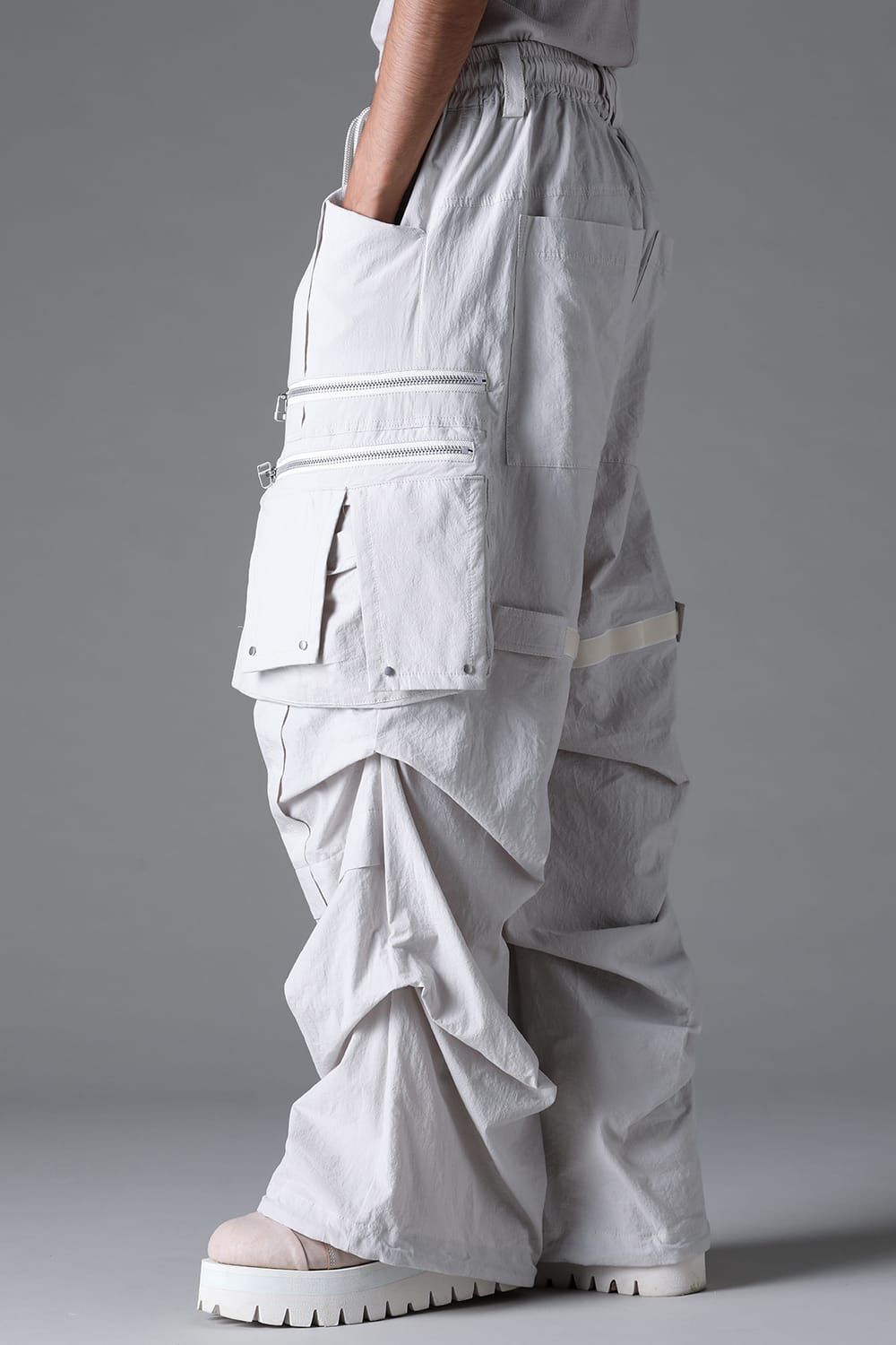 《2026SS先行予約》Cargo Tuck Wide Pants"Black / White /Stone" / カーゴタックワイドパンツ"ブラック/ホワイト/ストーン"