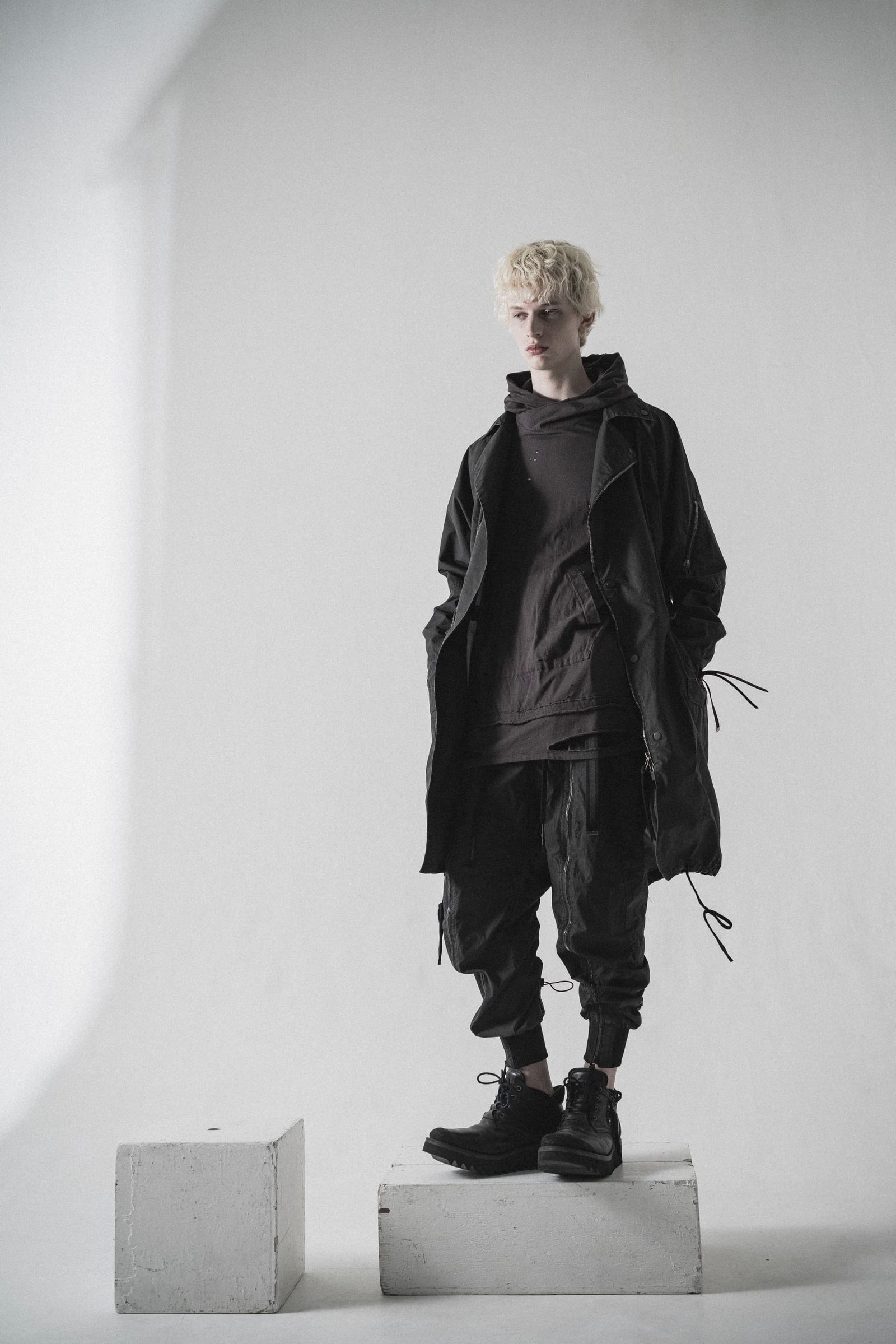 《2027SS先行予約分》Pigment-Coated Parachute Jog Pants"Black" / 顔料コーティングパラシュートジョグパンツ"ブラック"