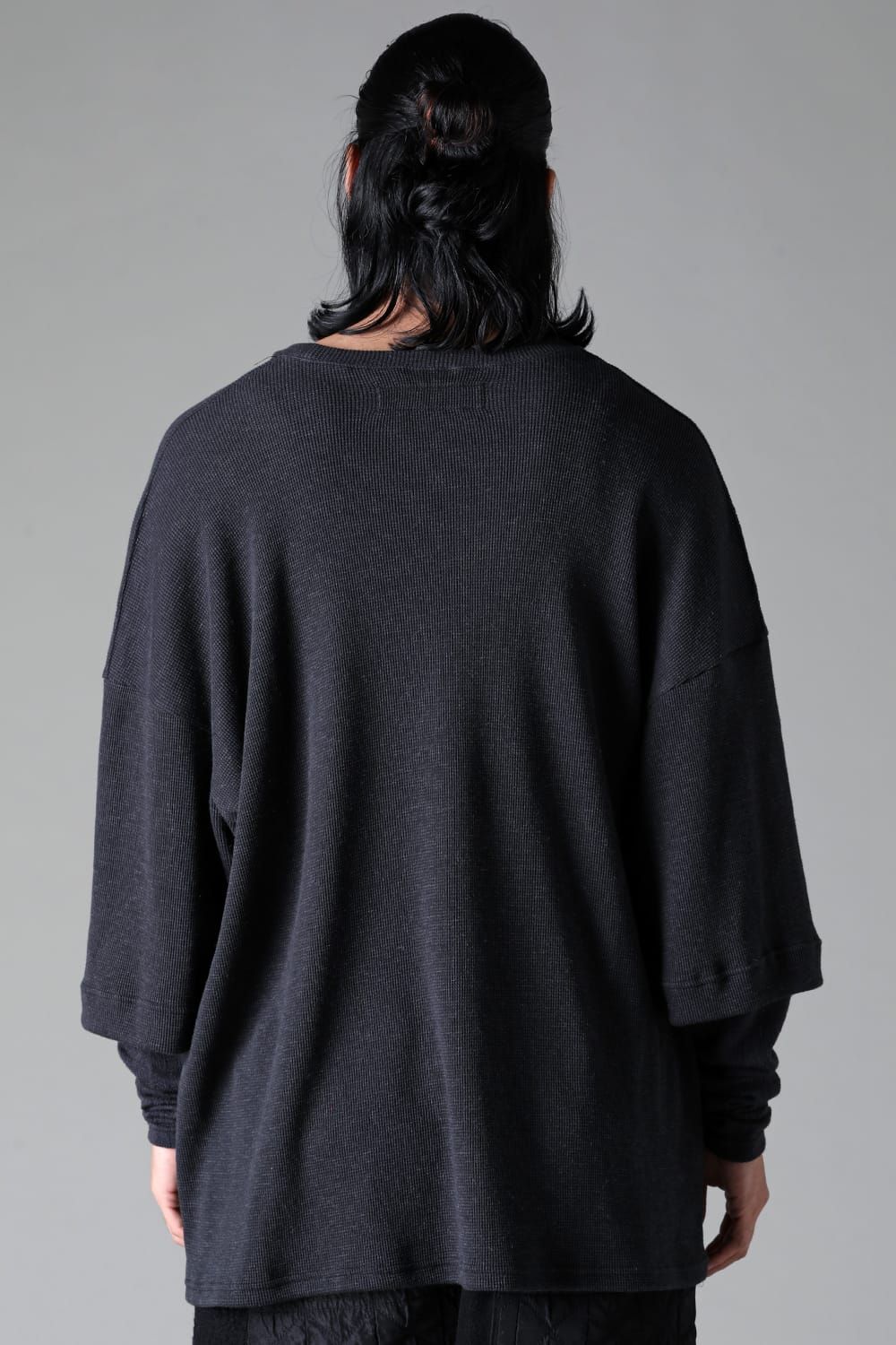 《2025AW先行予約》Layered Crew Neck Top"Black / Beige /Khaki /Grey /D.Grey" / レイヤードクルーネックトップ"ブラック/ベージュ/カーキ/グレー/ダークグレー"