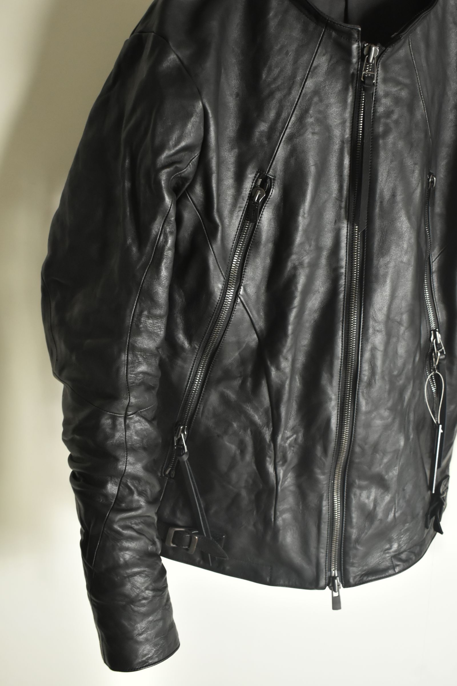 Horse Leather Collar Detachable Jacket"Black" / ホースレザーカラーデタッチャブルジャケット"ブラック"