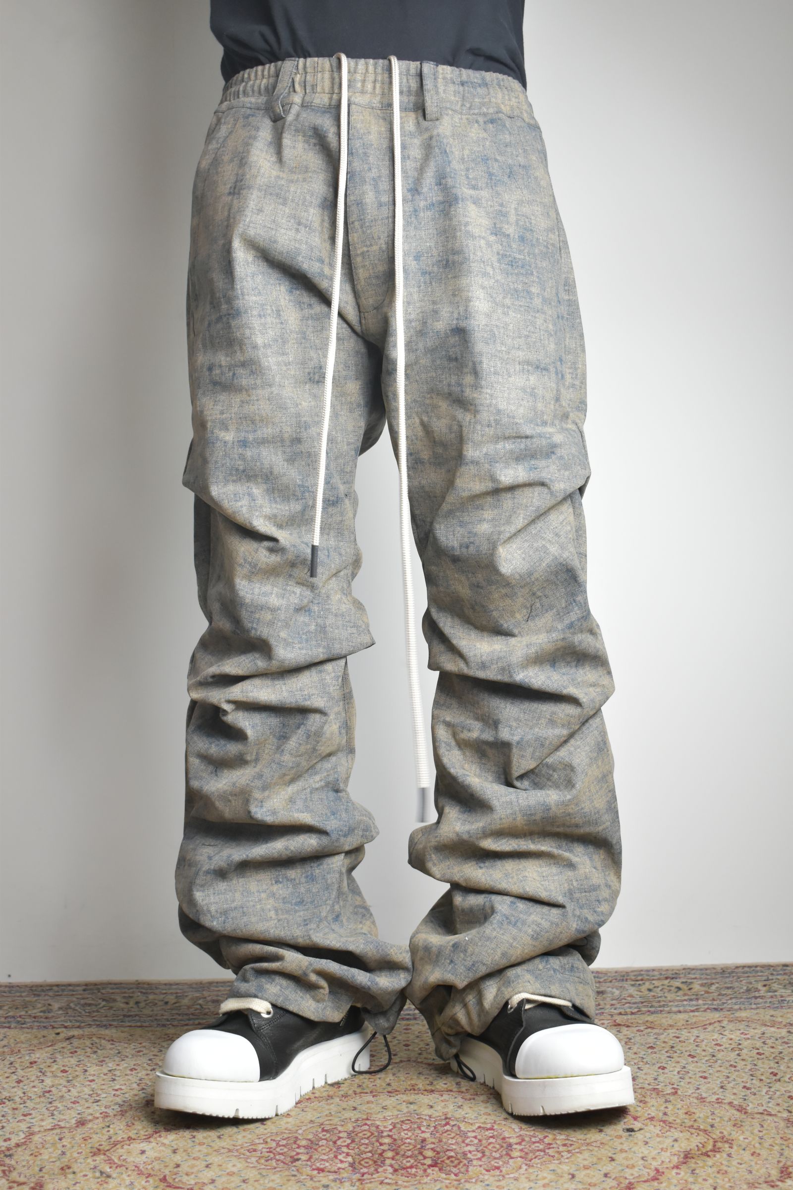 Blended Shades Denim Tuck Bootscut Pants"Steel Blue"/ ブレンデッドシェイドデニムタックブーツカットパンツ"スティールブルー"