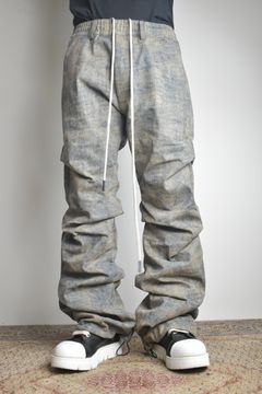 Blended Shades Denim Tuck Bootscut Pants"Steel Blue"/ ブレンデッドシェイドデニムタックブーツカットパンツ"スティールブルー"
