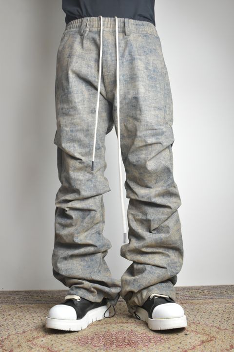 Blended Shades Denim Tuck Bootscut Pants"Steel Blue"/ ブレンデッドシェイドデニムタックブーツカットパンツ"スティールブルー"