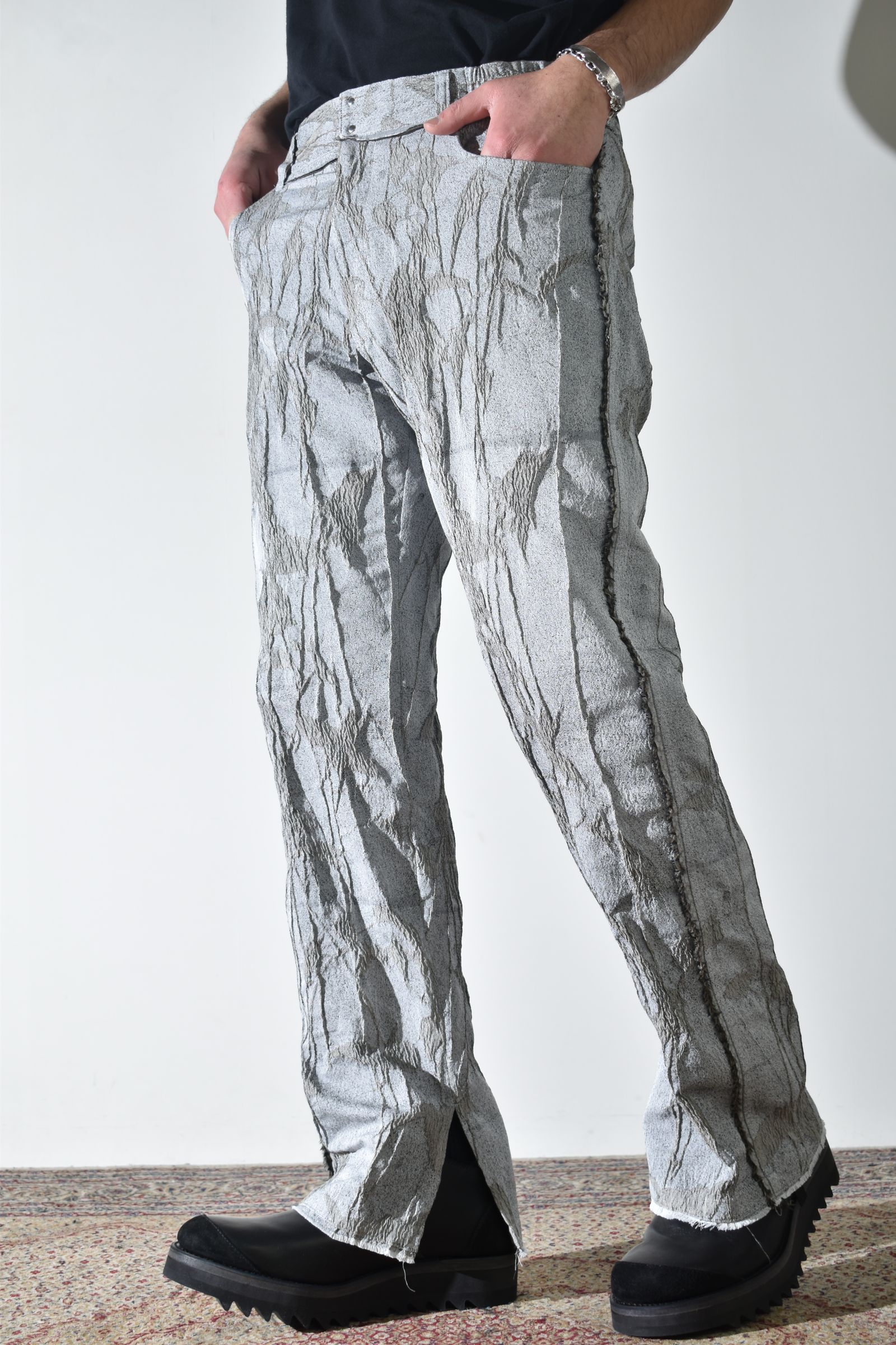 Semi Flared Pants "Ivy×Concrete" / セミフレアパンツ"アイボリー×コンクリート"