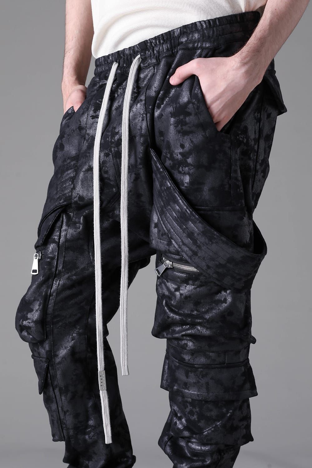 《2026AW先行予約》Sweat Belt Cargo Sarrouel Easy"Black" / スウェットベルトカーゴサルエルイージー"ブラック"