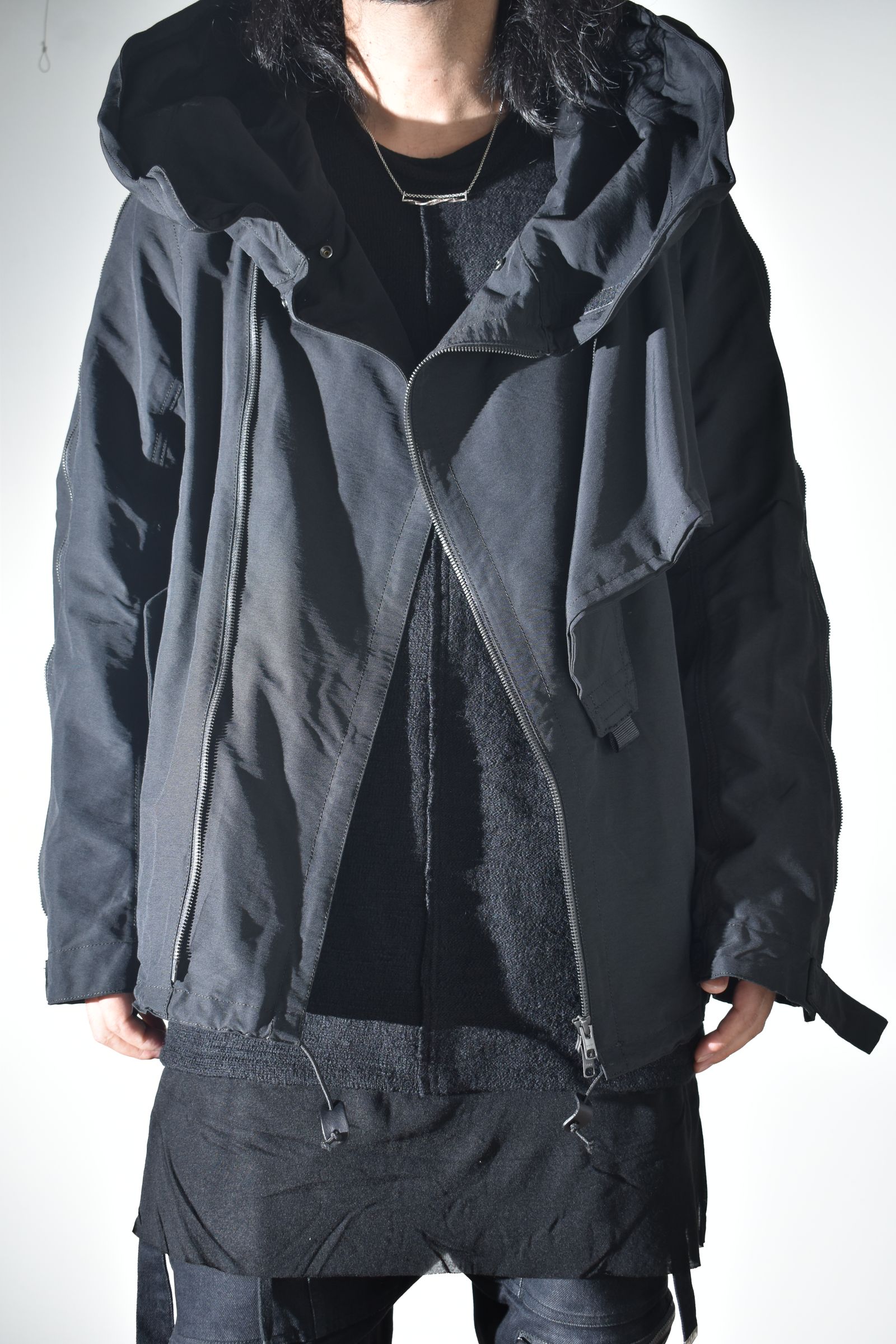 Multi Zip Short Mods Coat"Black" / マルチジップショートモッズコート"ブラック"