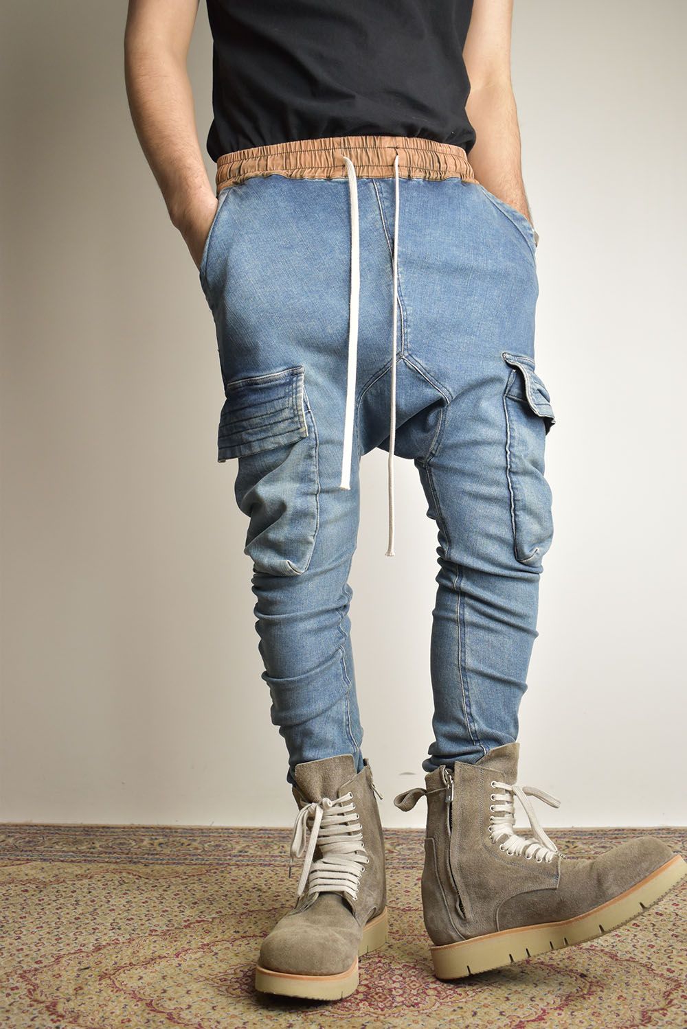 Vintage Denim Cargo Sarouel Skinny"Blue" / ヴィンテージデニムカーゴサルエルスキニー"ブルー"