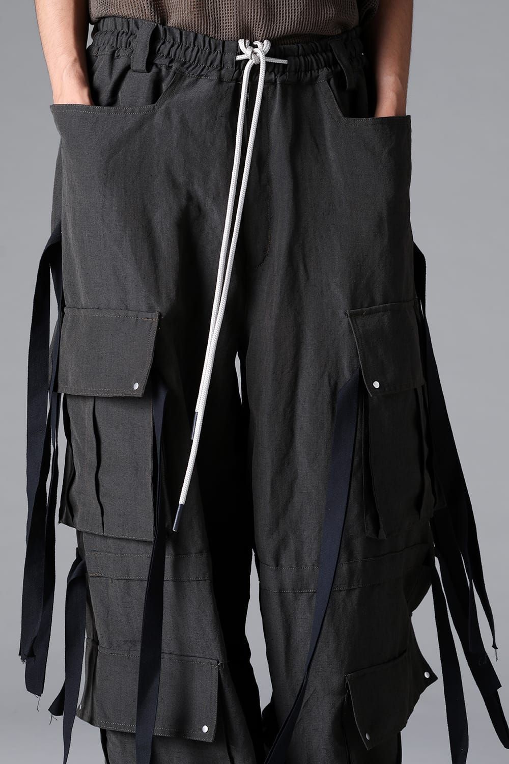 《2026SS先行予約》Cargo Wide With Hangingstraps Pants"Black / Stone /Khaki /D.Grey / ST×GY" / カーゴワイドウィズハンギングストラップパンツ"ブラック/ストーン/カーキ/ダークグレー/ストライプ×ダークグレー"