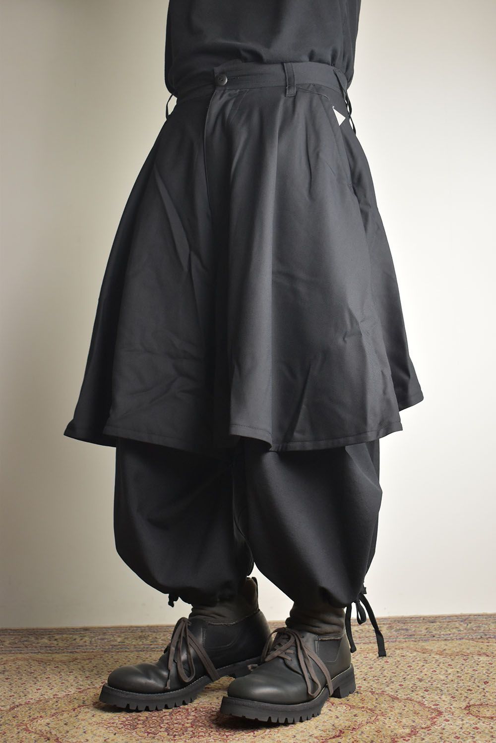 Layerd Super Wide Sarouel"Black" / レイヤードスーパーワイドサルエル"ブラック"