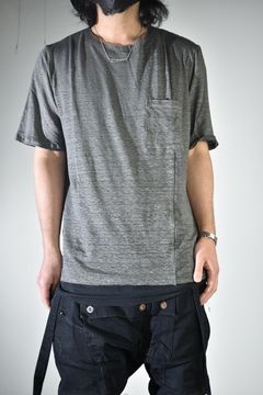 Side Panel Large Tee Shirts W/Pocket"Dark Grey" / サイドパネルラージTee"ダークグレー"