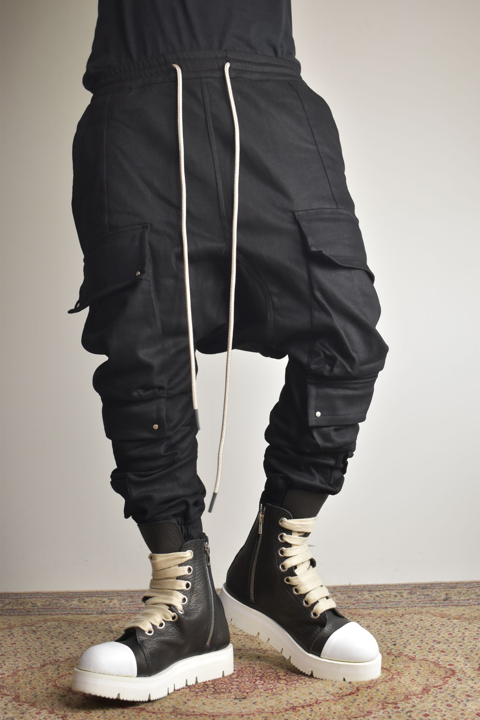 Bonding Sarouel Cargo Jogger Denim"Black" / ボンディングサルエルカーゴジョガーデニム"ブラック"