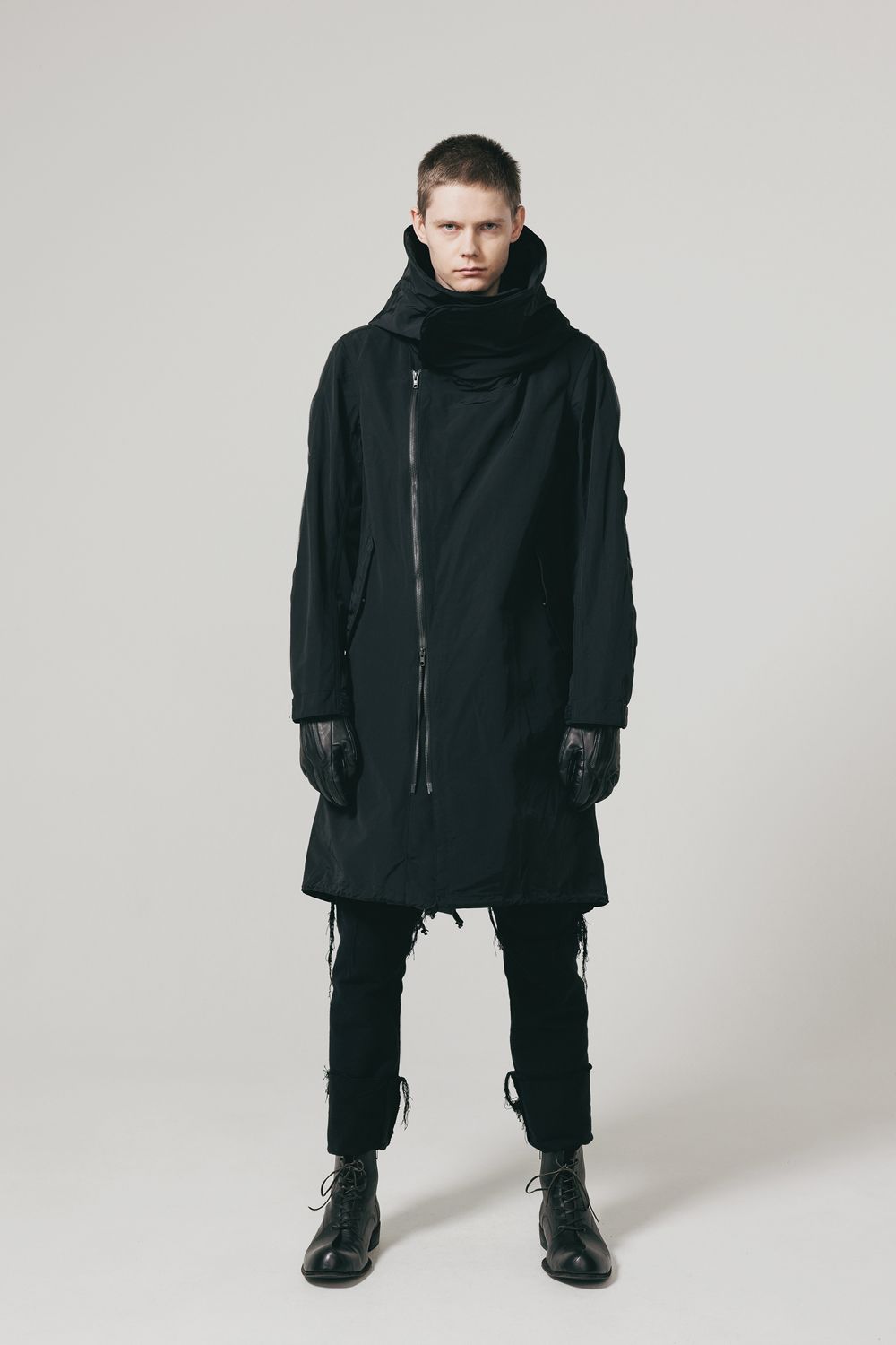 MULTI ZIP MILITARY HOODIE COAT"Black"/マルチジップミリタリーフーディコート"ブラック"