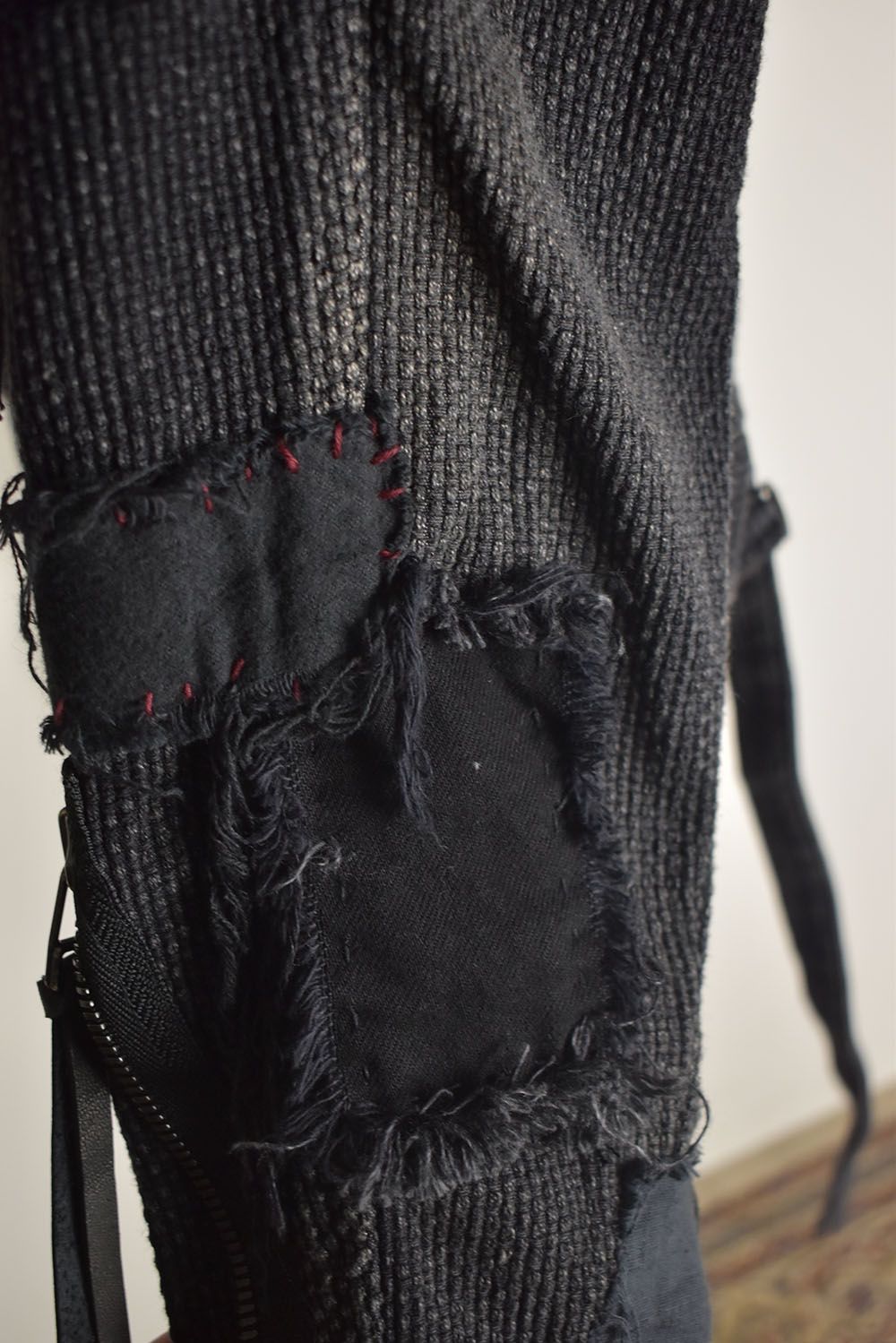 Crust Damage Repair Sashiko Jacquard Jacket "Black" / クラストダメージリペア刺子ジャガードジャケット"ブラック"