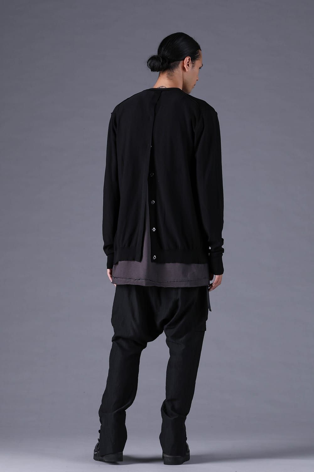 《2027SS先行予約分》16G High Gauge Silk Cotton Knit Cardigan"Black / Navy" / 16Gハイゲージシルクコットンニットカーディガン"ブラック / ネイビー"