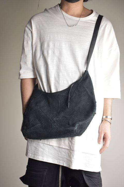 Reverse Goat Skin Shoulder Bag"Black" / リバースゴートスキンショルダーバッグ"ブラック"