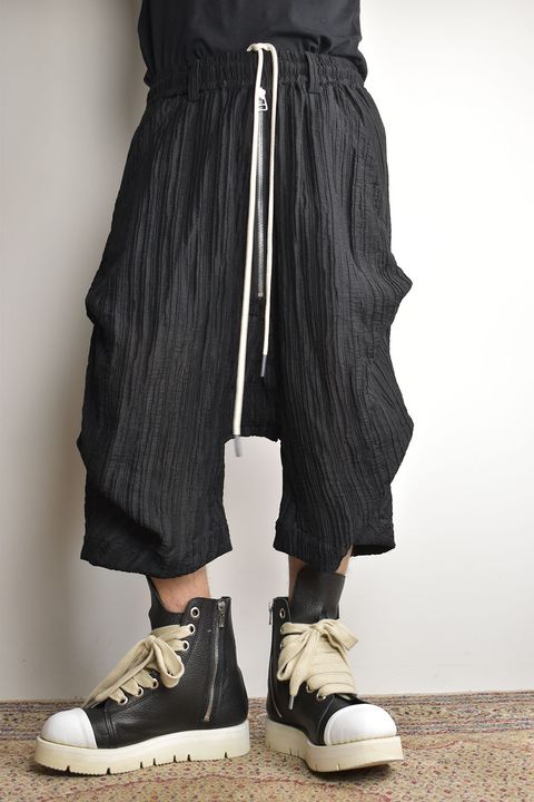 Sheer Yoryu Tuck Shorts"Black" / シアータックショーツ"ブラック"