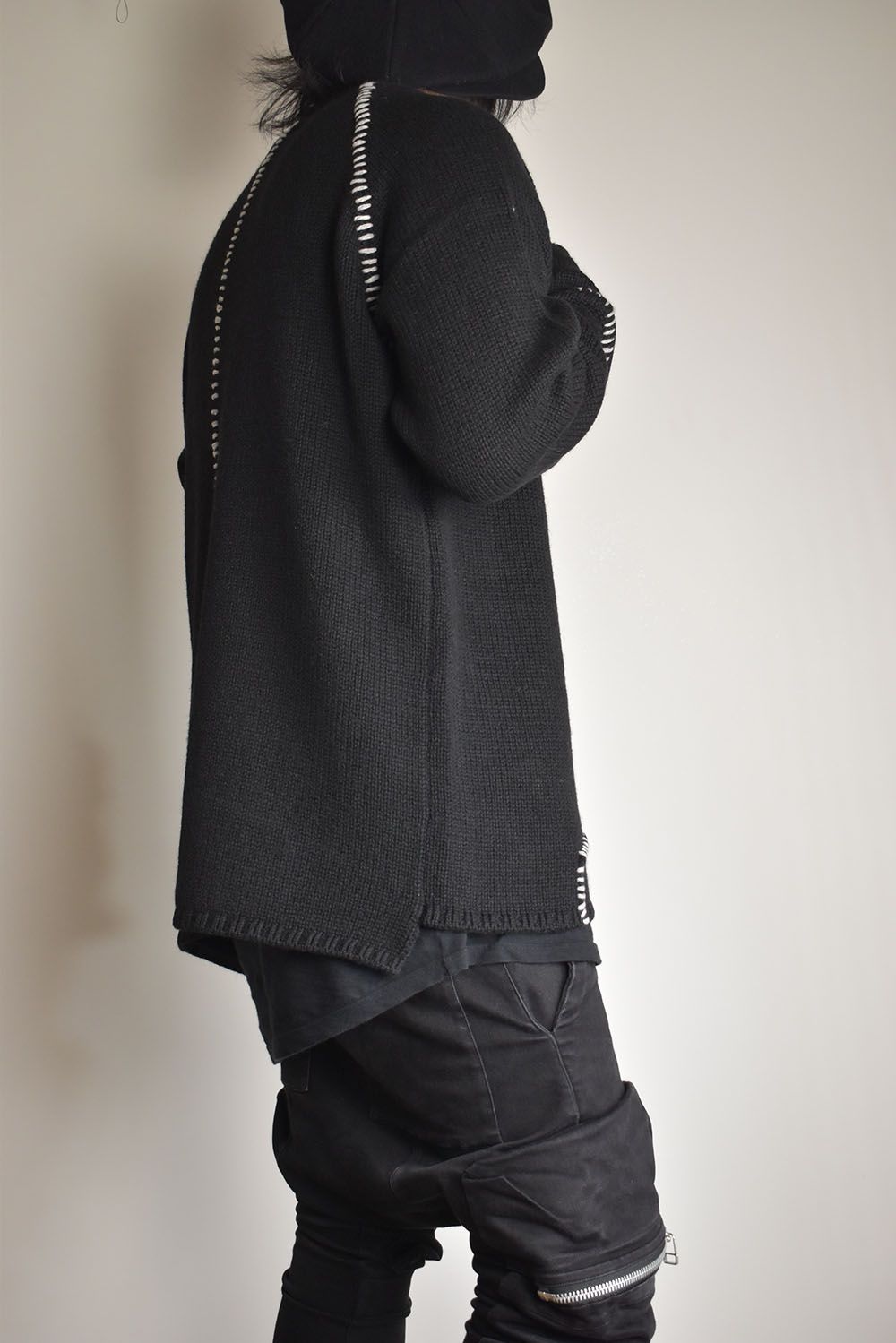 Over Lock Knit Pullover"Black" / オーバーロックニットプルオーバー"ブラック"