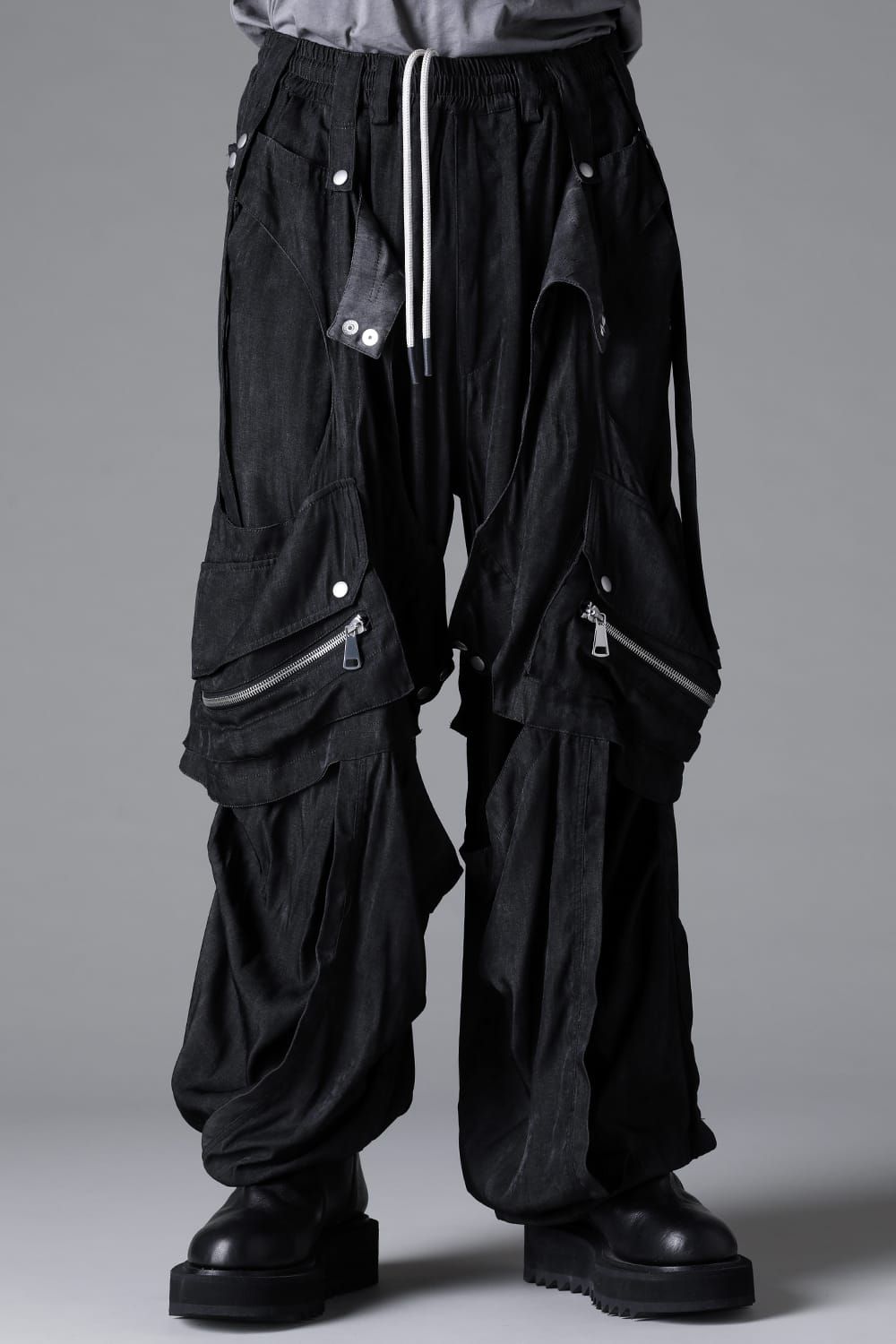 《2026SS先行予約》Parachute Cargo Wide Pants"Black / Uneven D.Grey / Uneven Grey" / パラシュートカーゴワイドパンツ"ブラック/アンイーブンダークグレー/アンイーブングレー"