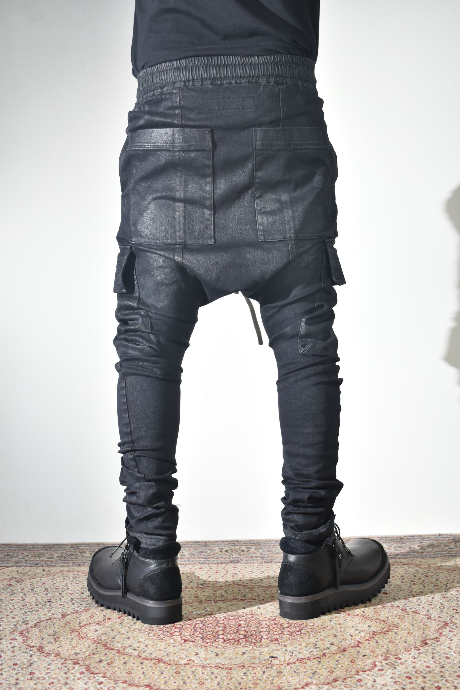 Coating Cargo Saroel Skinny"Black" / コーティングサルエルカーゴスキニー"ブラック"