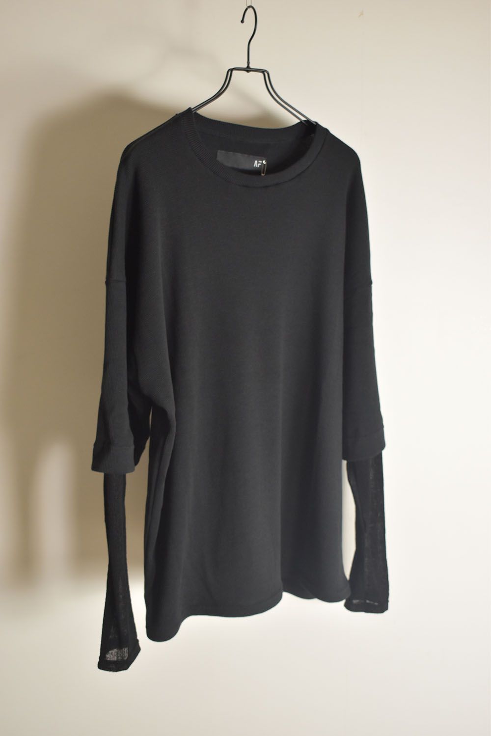 Layered Crew Neck Top"Black" / レイヤードクルーネックトップ"ブラック"