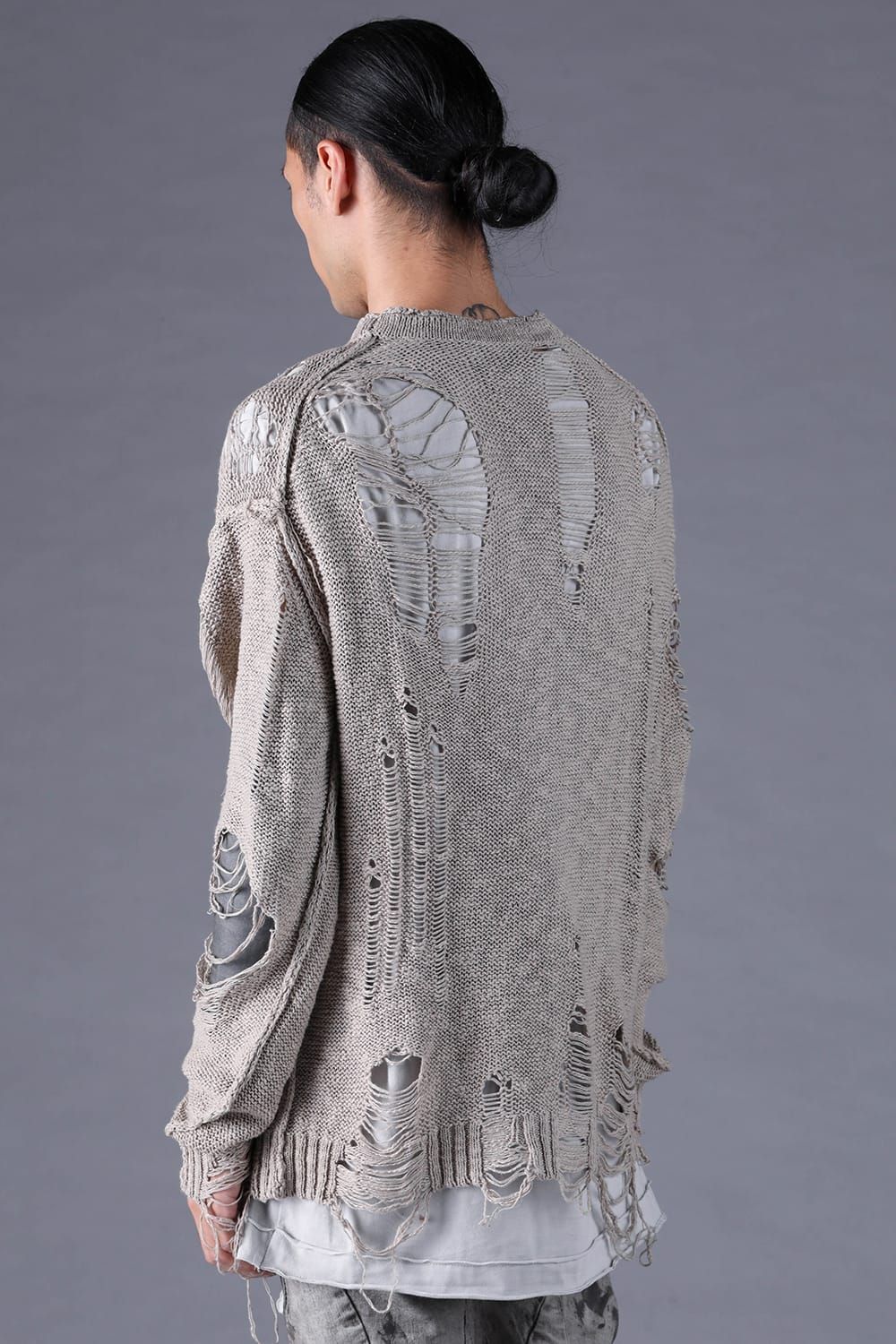《2027SS先行予約分》3G Damage Knit Pullover "Grey" / 3Gダメージニットプルオーバー"グレー"