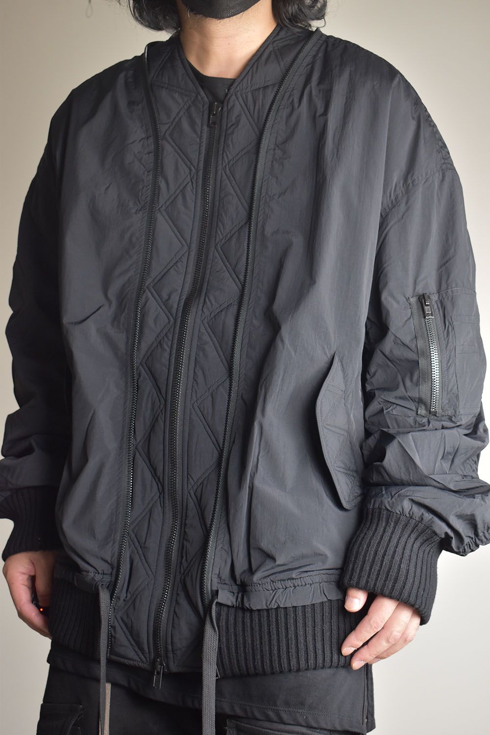 Over Sized Bomber Jacket"Black" / オーバーサイズボンバージャケット"ブラック"