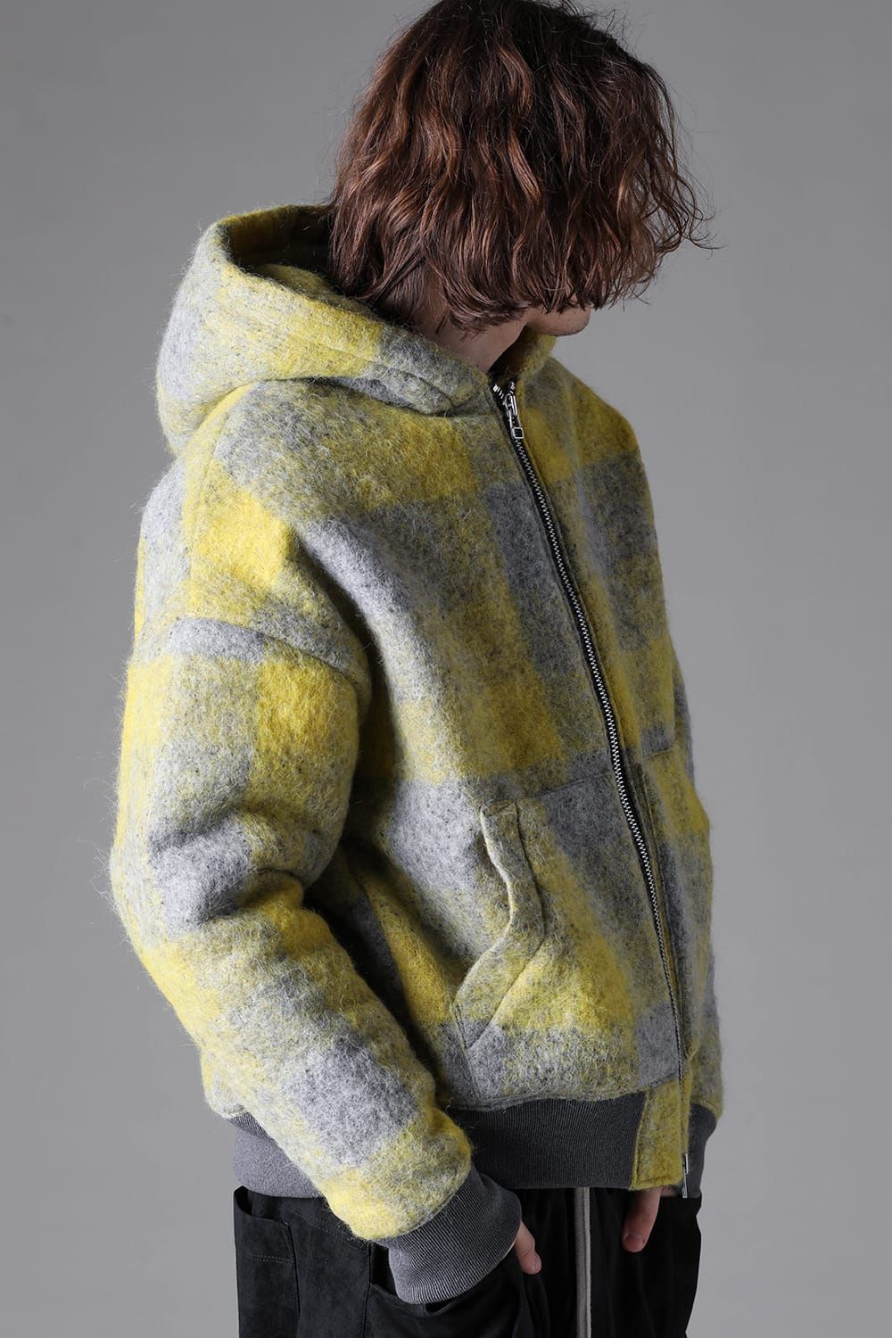 《2026AW先行予約》Plaid Padded Hoodie"Yellow" / プレイドパデッドフーディ"イエロー"