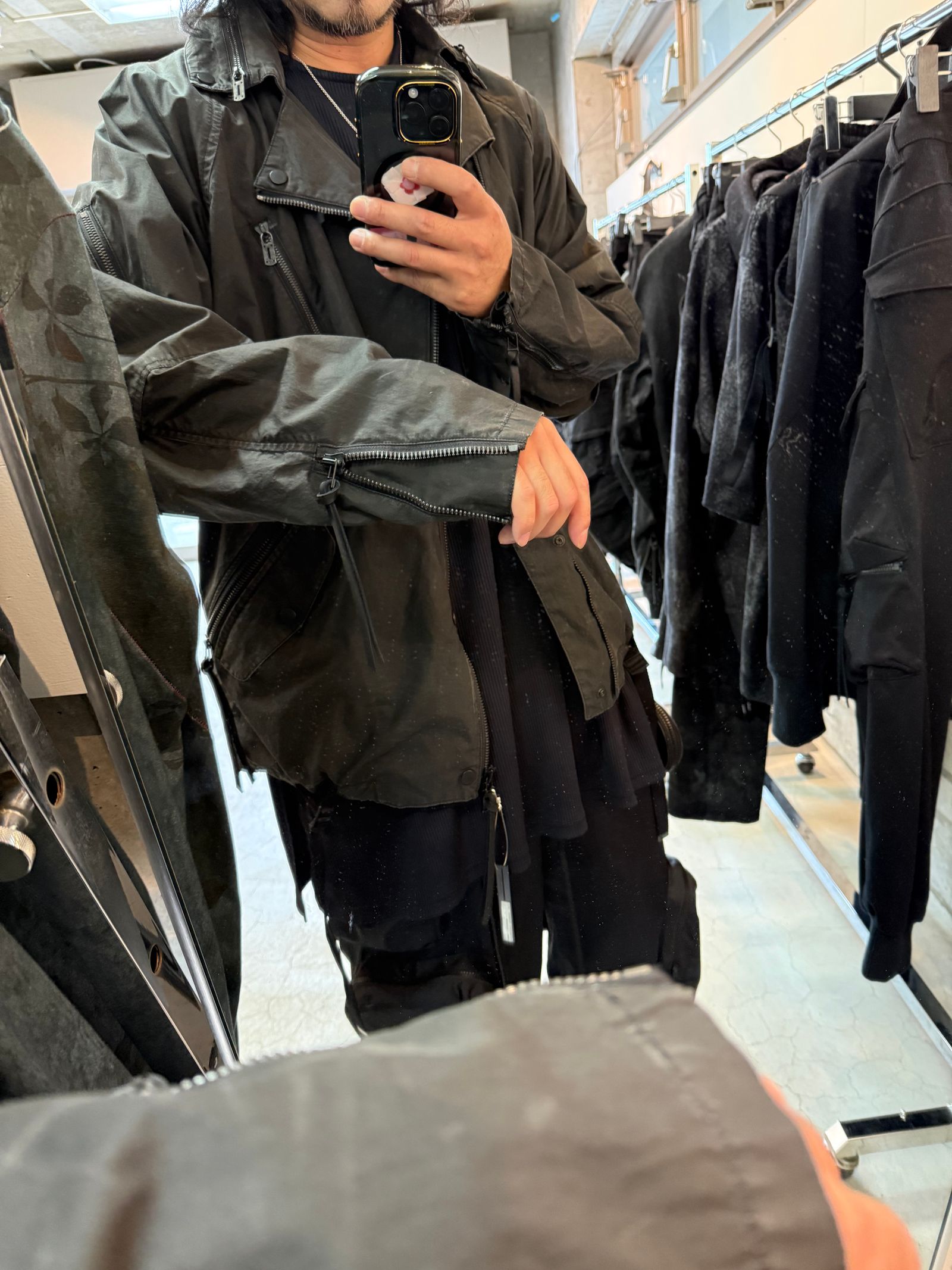 《2027SS先行予約分》Pigment-Coated Rider's Coach Jacket"Black" / 顔料コーティングライダースコーチジャケット"ブラック"