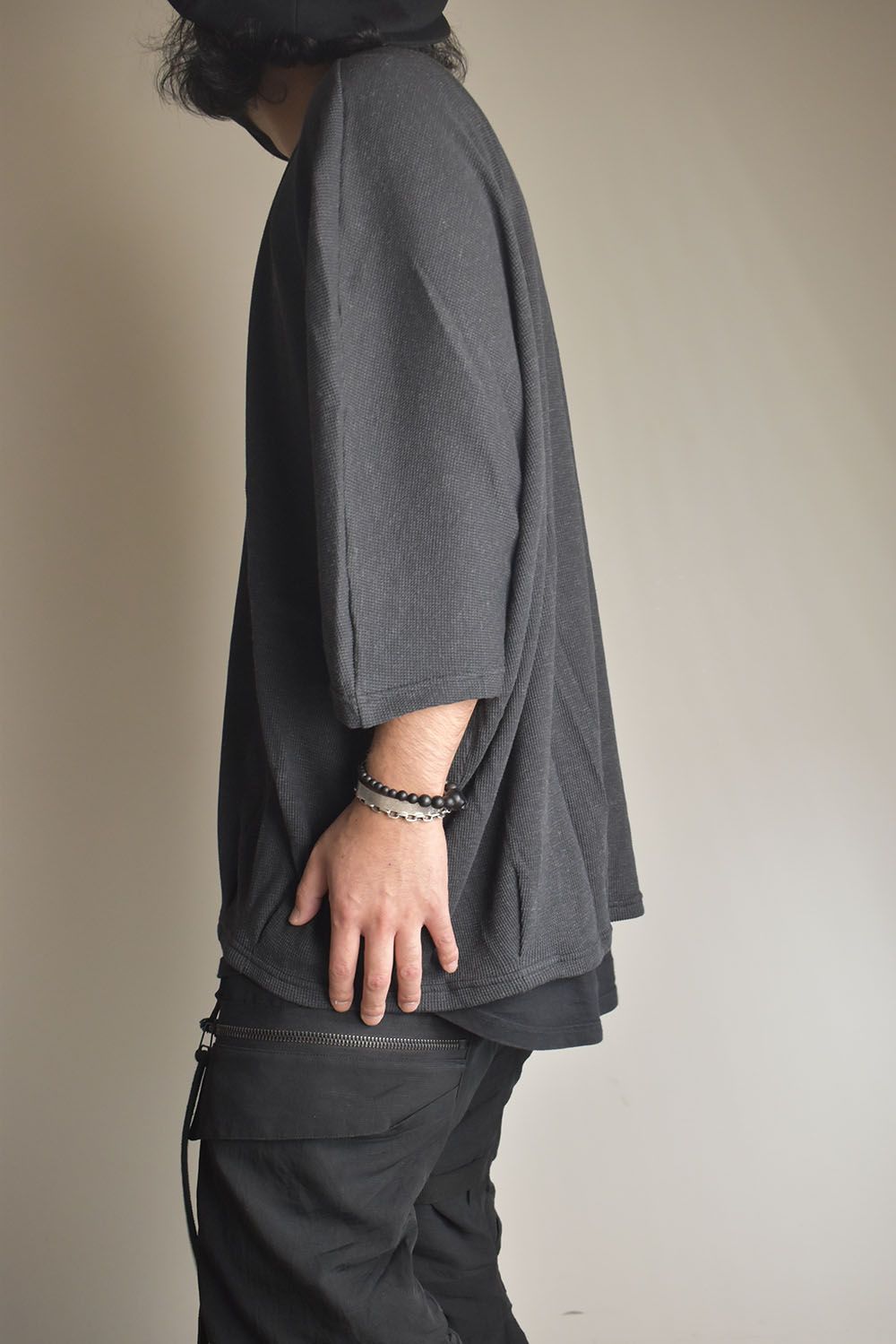 Waffle Dolman Tee"Charcoal" / ワッフルドルマンTee"チャコール"