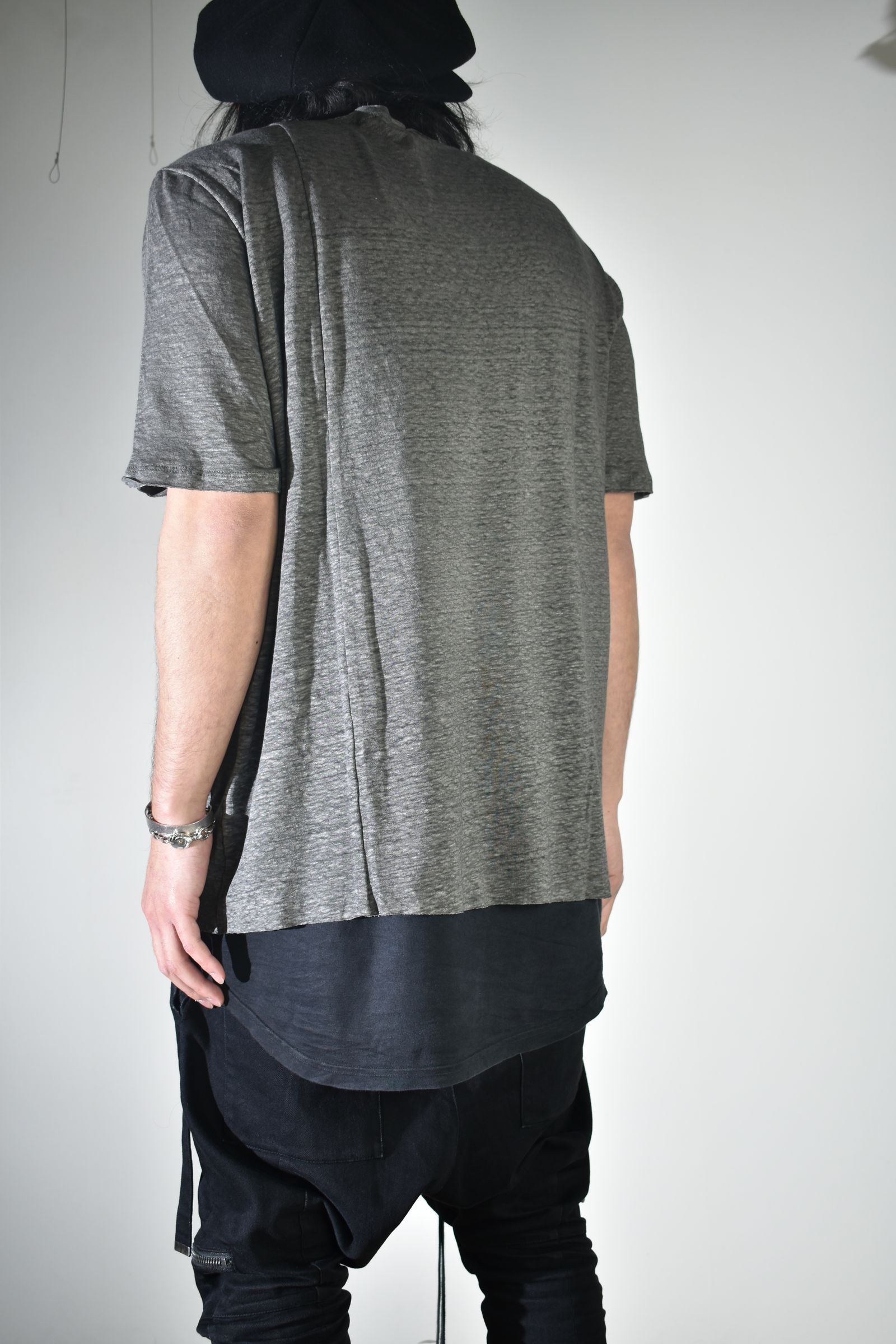Side Panel Large Tee Shirts W/Pocket"Dark Grey" / サイドパネルラージTee"ダークグレー"