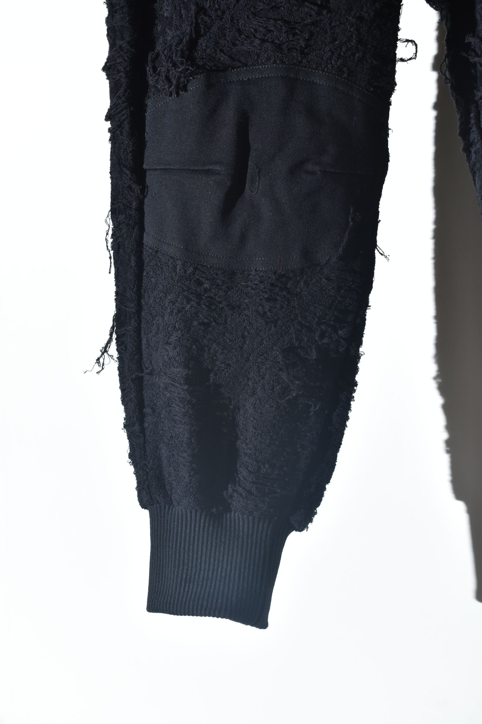 Damage Pile Combination Wide Jogger Pants"Black" / ダメージパイルコンビネーションワイドジョガーパンツ"ブラック"