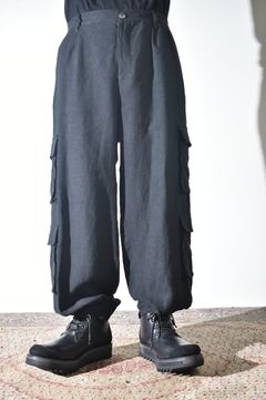 Linen Cargo Pants "Black" / リネンカーゴパンツ"ブラック"